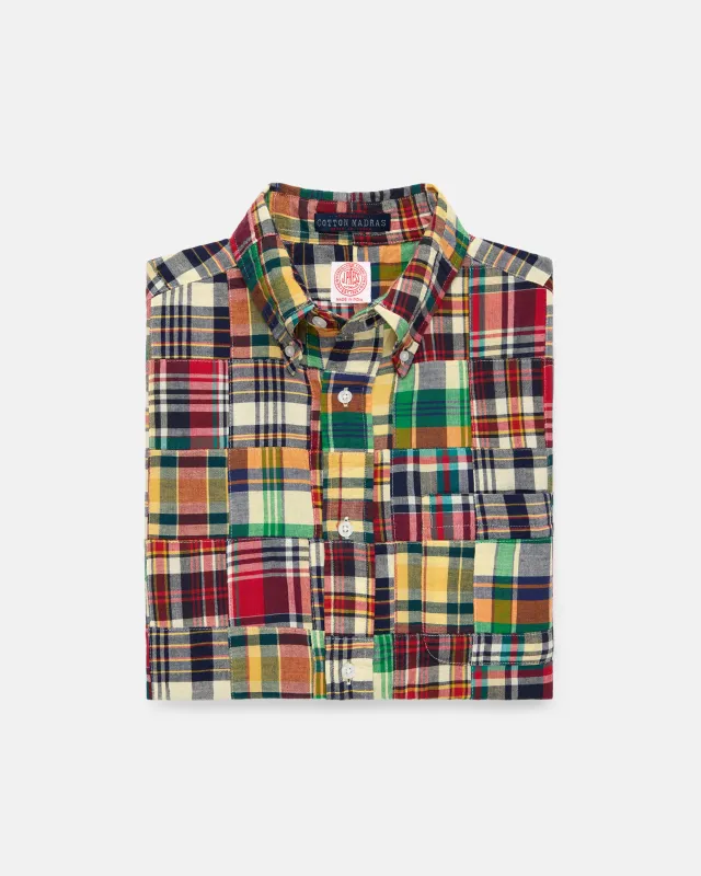 Patchwork Madras Button Down Short Sleeve Shirt sold by J. Press
