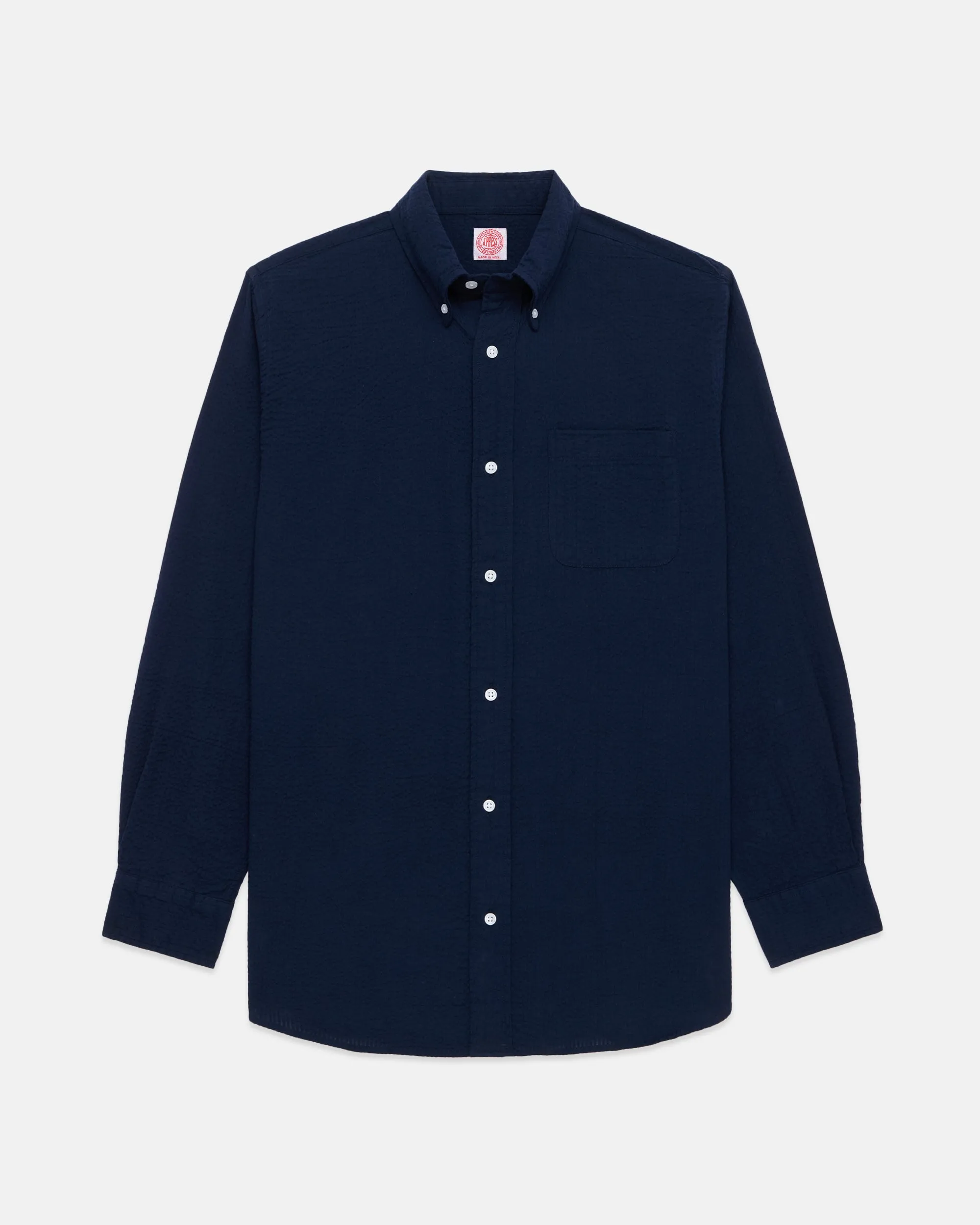 Navy Seersucker Sport Shirt - Classic Fit sold by J. Press product image thumbnail 2