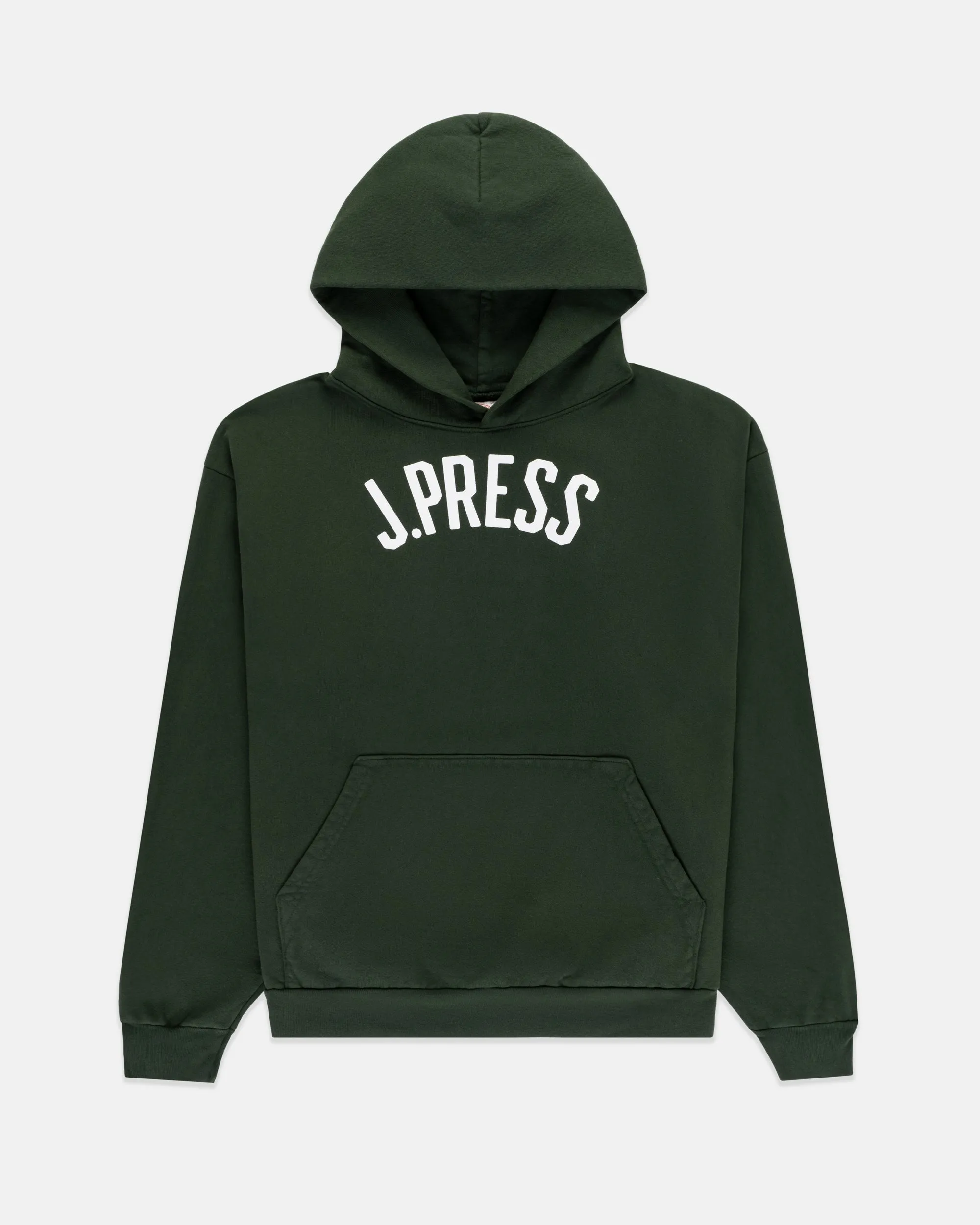 Made-in-USA Dark Green J. Press Arch Hoodie sold by J. Press