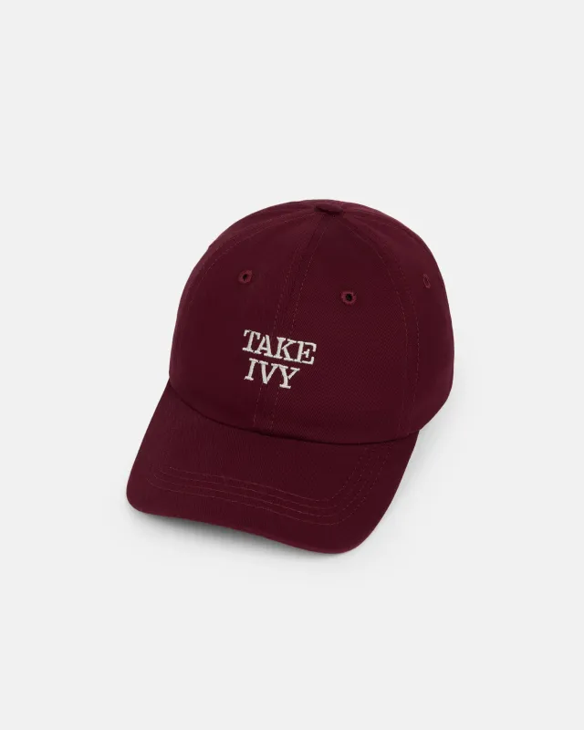 Made-in-USA Take Ivy Burgundy Dad Hat made by J. Press