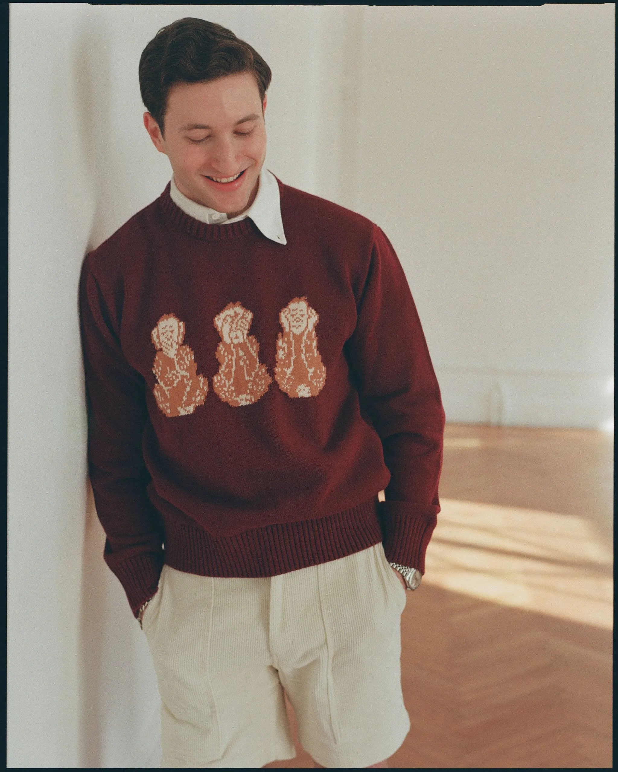 3 Monkeys Intarsia Knit Cotton Sweater sold by J. Press product image thumbnail 4