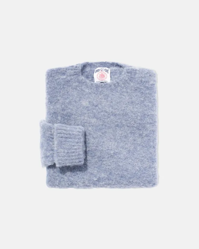 Made-in-Scotland Lilac Blue Shaggy Dog Sweater - Classic Fit made by J. Press