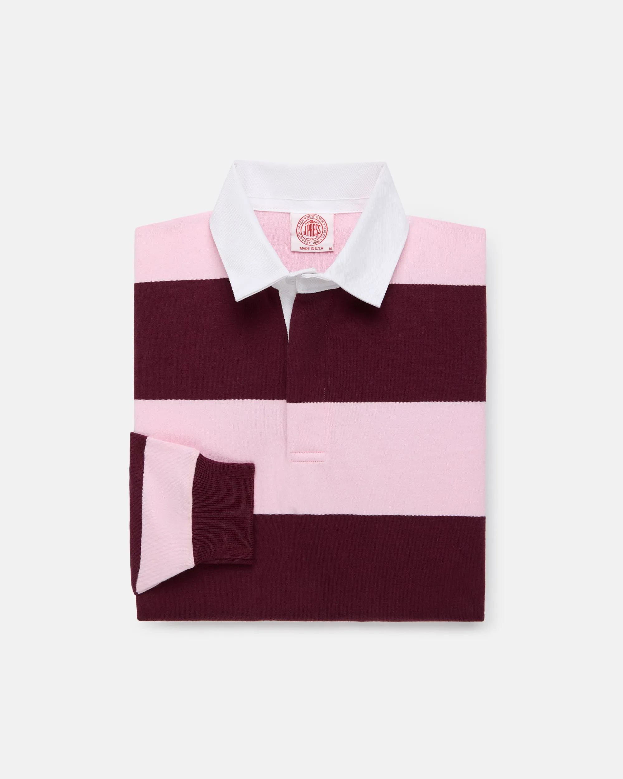 Made-in-USA Pink Guard Stripe Cotton Rugby sold by J. Press product image thumbnail 2