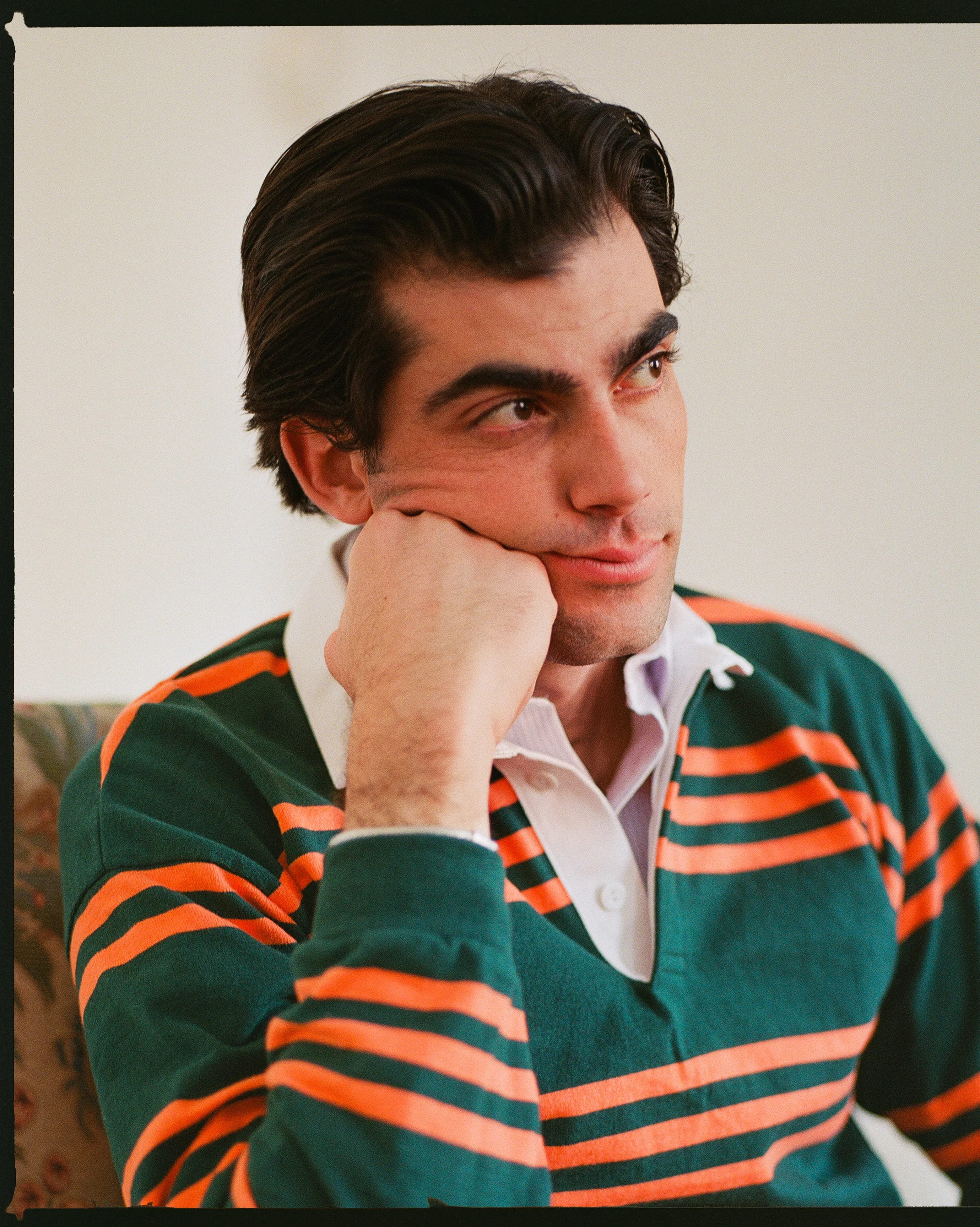 Made-in-USA Green Triple Stripe Cotton Rugby sold by J. Press product image thumbnail 4