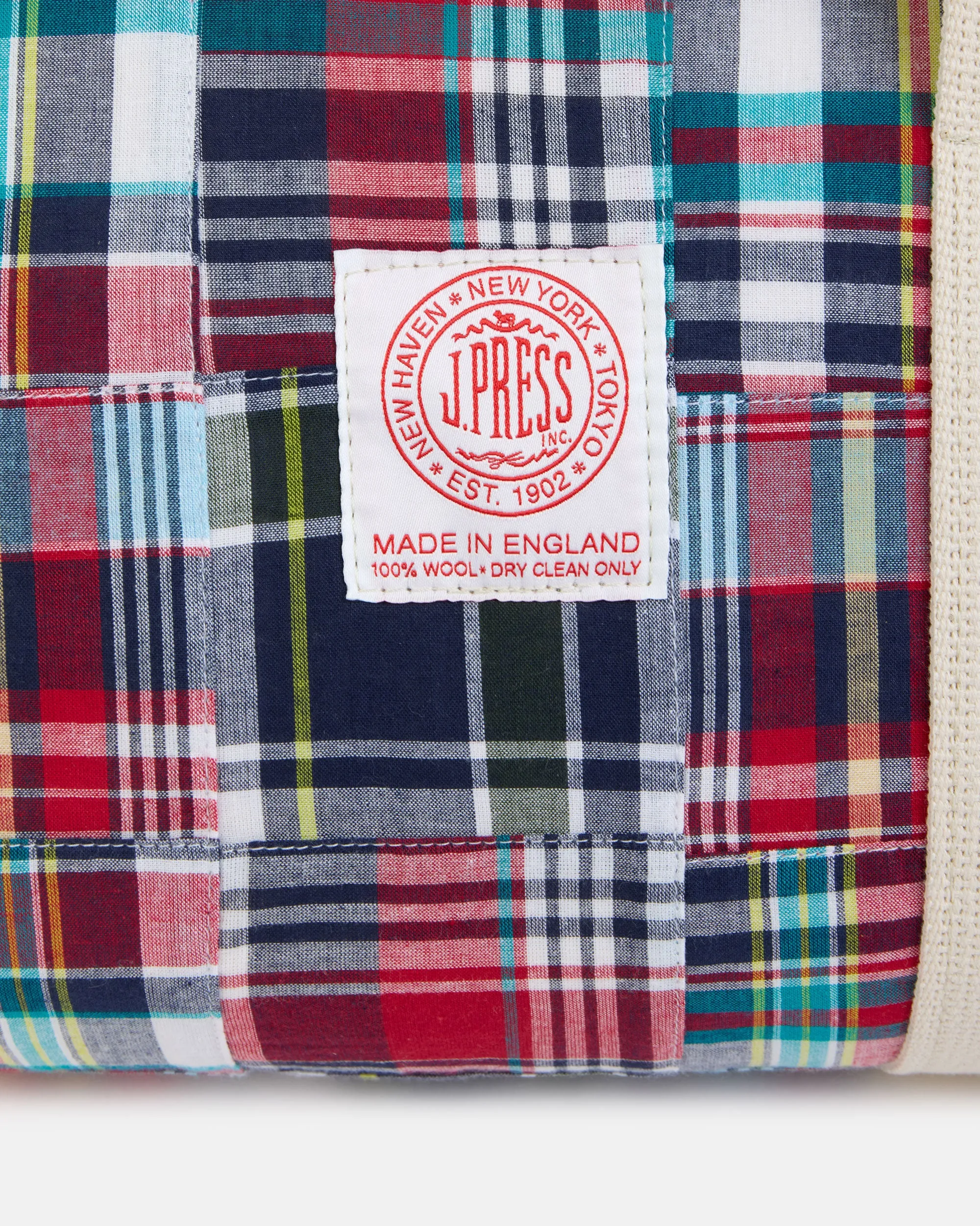 Made-in-USA Patch Madras Duffel Bag sold by J. Press product image thumbnail 2