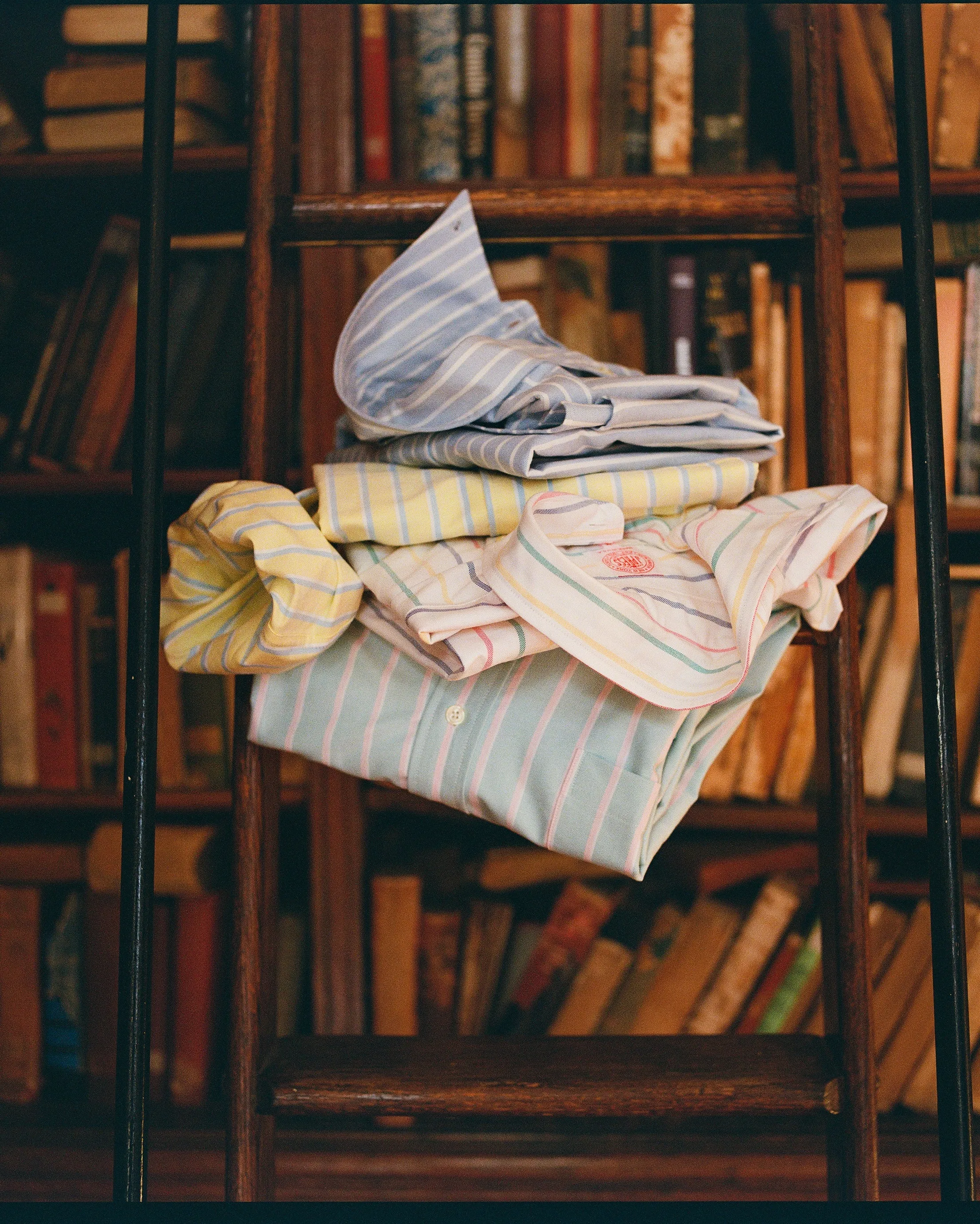 Made-in-USA Teal & Pink Stripe Oxford Cloth Sport Shirt - Classic Fit sold by J. Press product image thumbnail 4