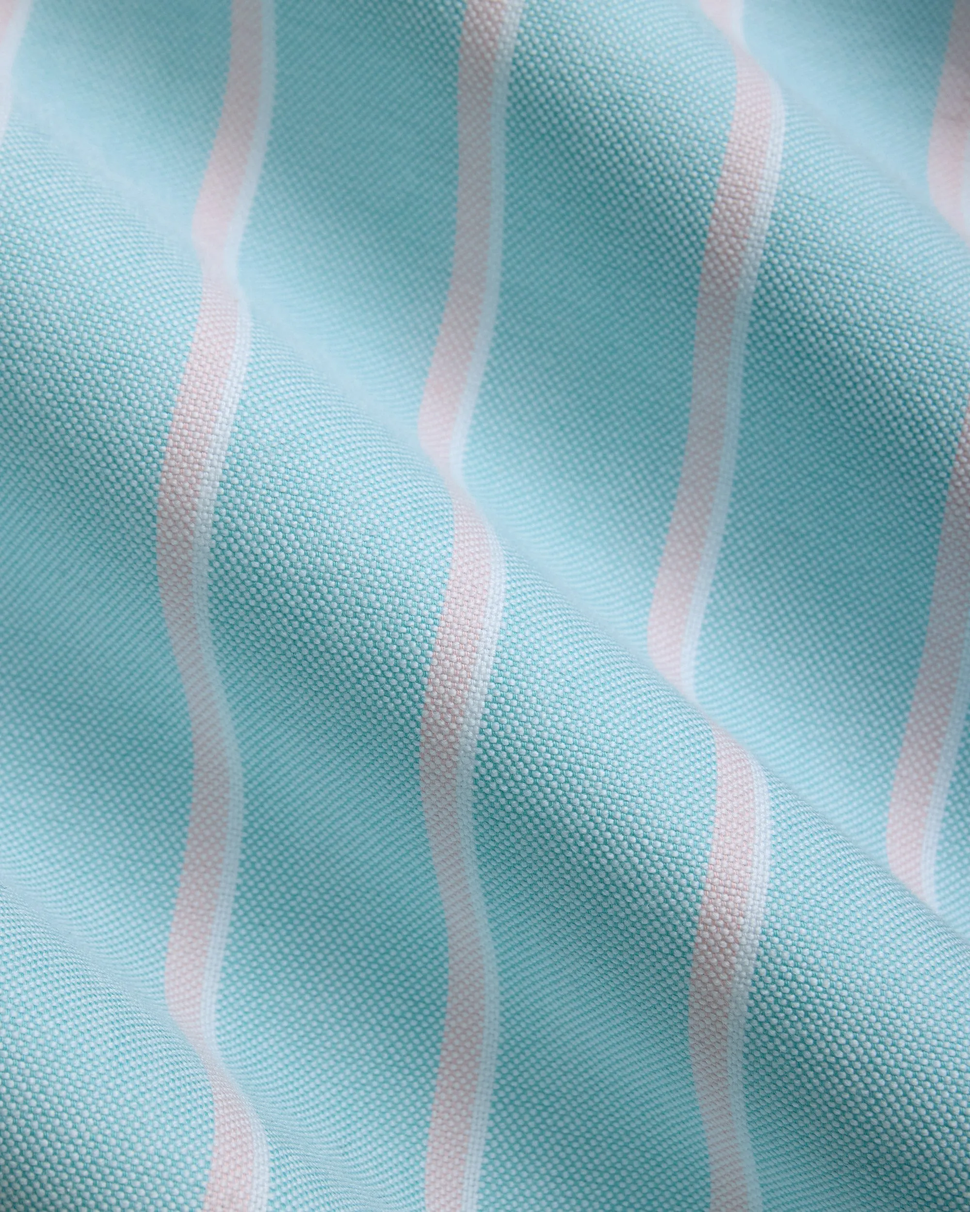 Made-in-USA Teal & Pink Stripe Oxford Cloth Sport Shirt - Classic Fit sold by J. Press product image thumbnail 3