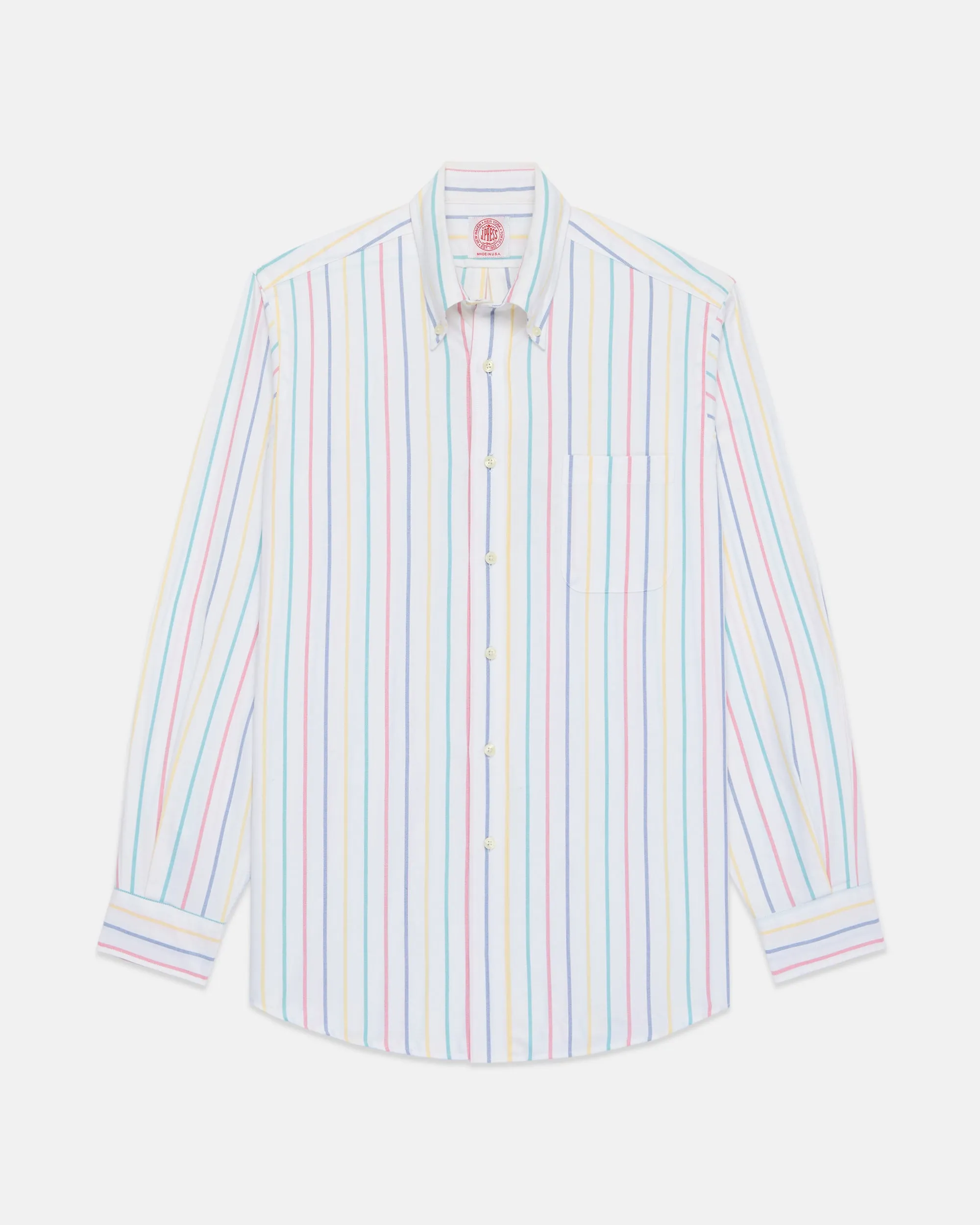 Made-in-USA Awning Stripe Oxford Cloth Sport Shirt - Classic Fit sold by J. Press product image thumbnail 2