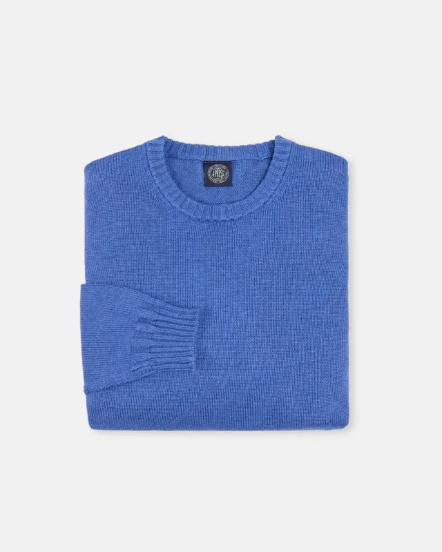 Indigo Fine Knit Cotton Crewneck Sweater - Trim Fit sold by J. Press