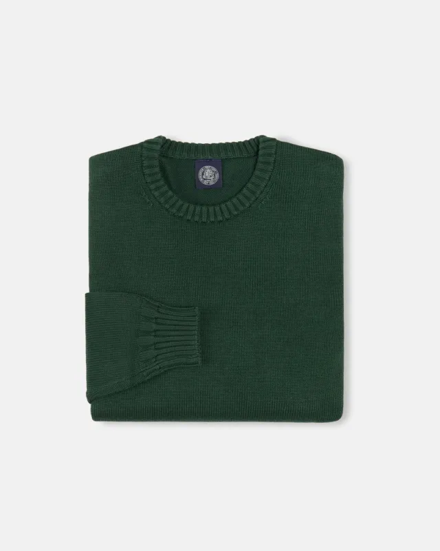 Green Fine Knit Cotton Crewneck Sweater - Trim Fit sold by J. Press