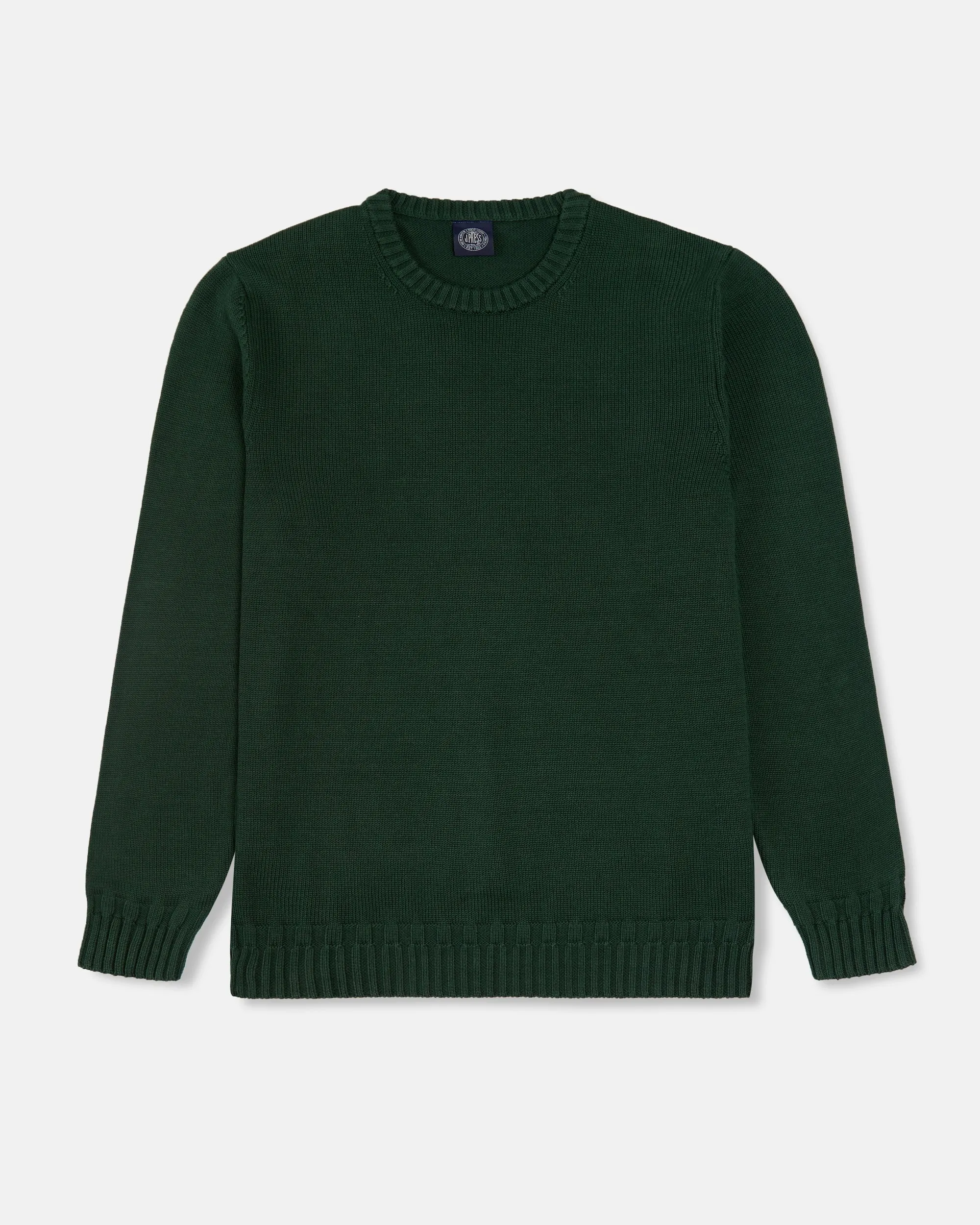 Green Fine Knit Cotton Crewneck Sweater - Trim Fit sold by J. Press product image thumbnail 2