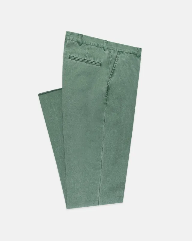 Green Washed Canvas Cape Cod Pant made by J. Press