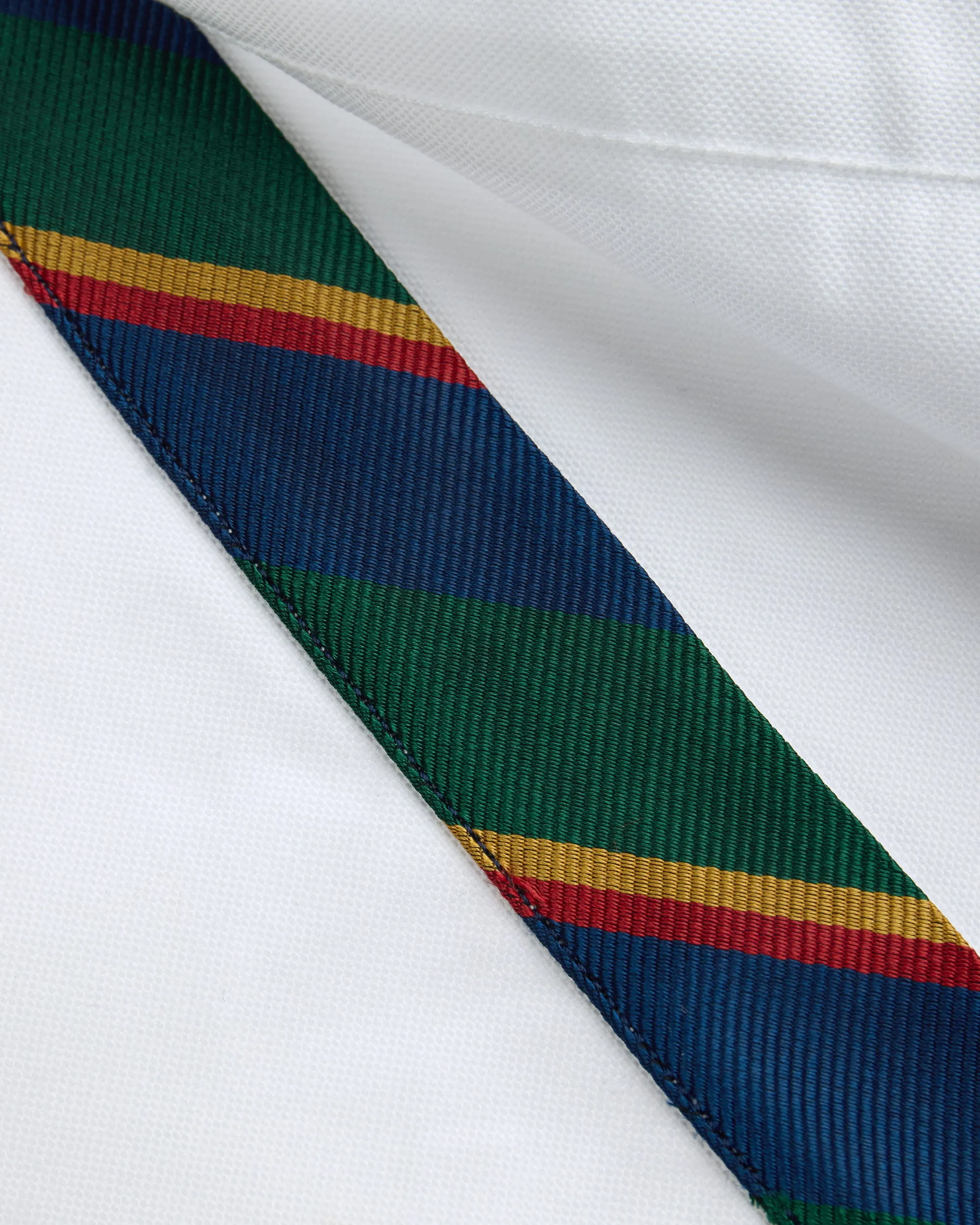 Made-in-USA White with Argyll & Sutherland Placket Oxford Cloth Sport Shirt - Regular Fit sold by J. Press product image thumbnail 4