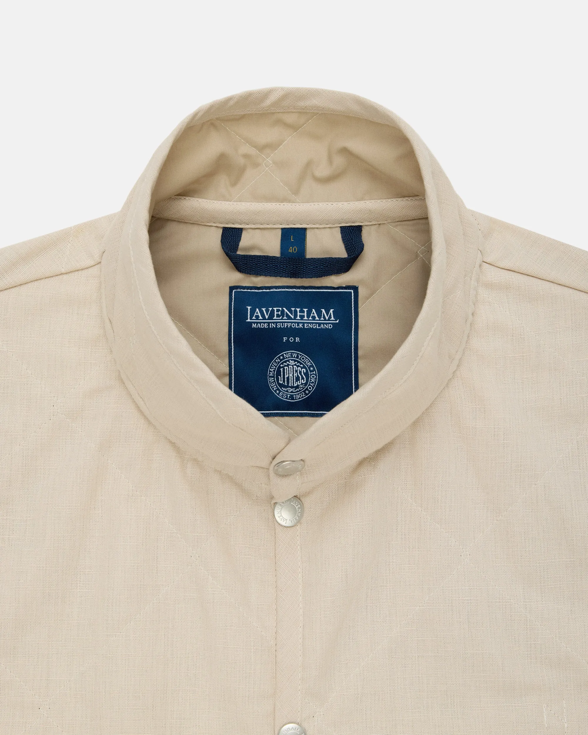 Made-in-England Lavenham Natural Mickfield Linen/Cotton Quilted Gilet sold by J. Press product image thumbnail 2