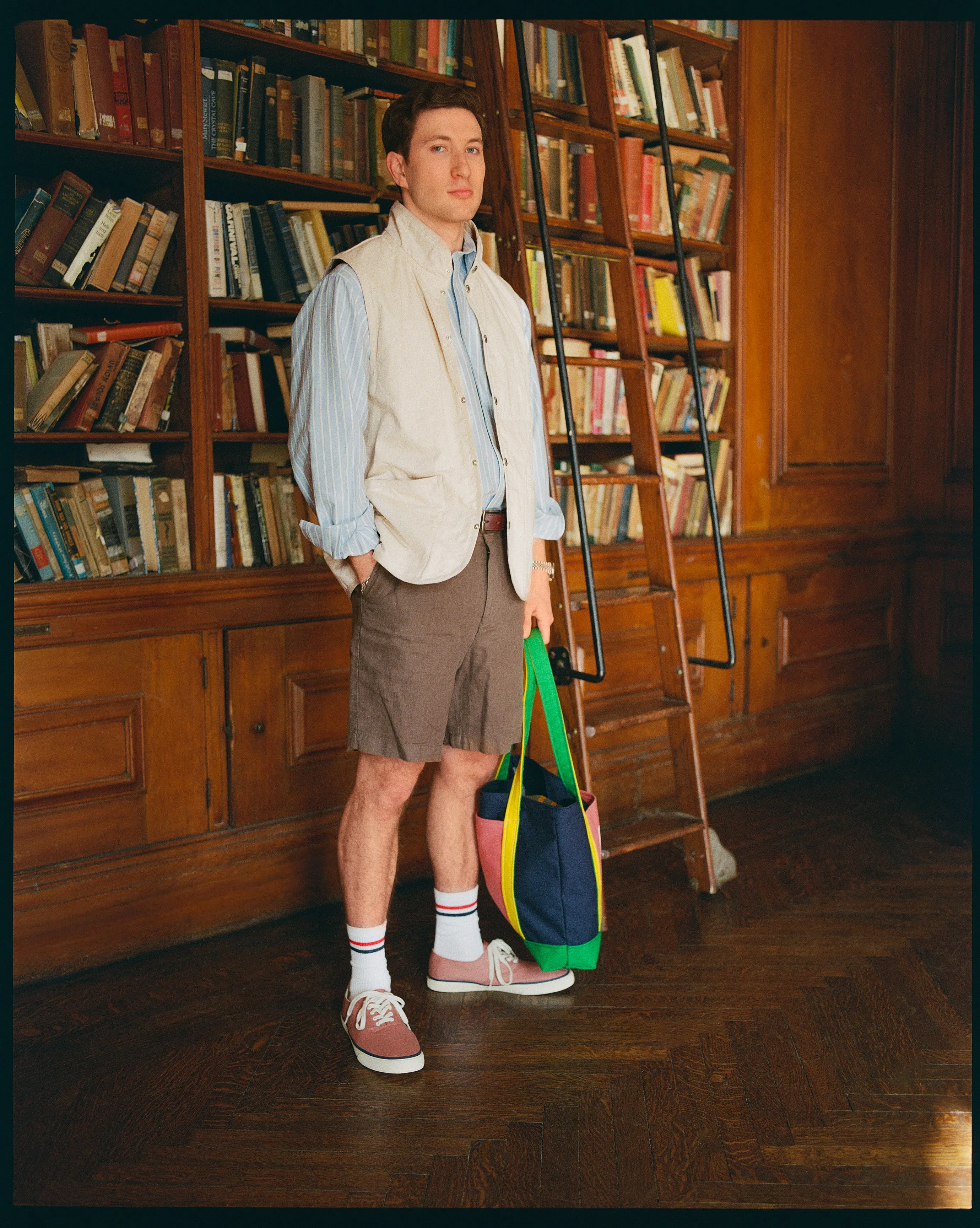 Made-in-England Lavenham Natural Mickfield Linen/Cotton Quilted Gilet sold by J. Press product image thumbnail 4