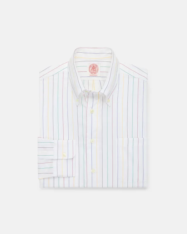 Made-in-USA Multicolor Stripe Oxford Button Down Shirt sold by J. Press