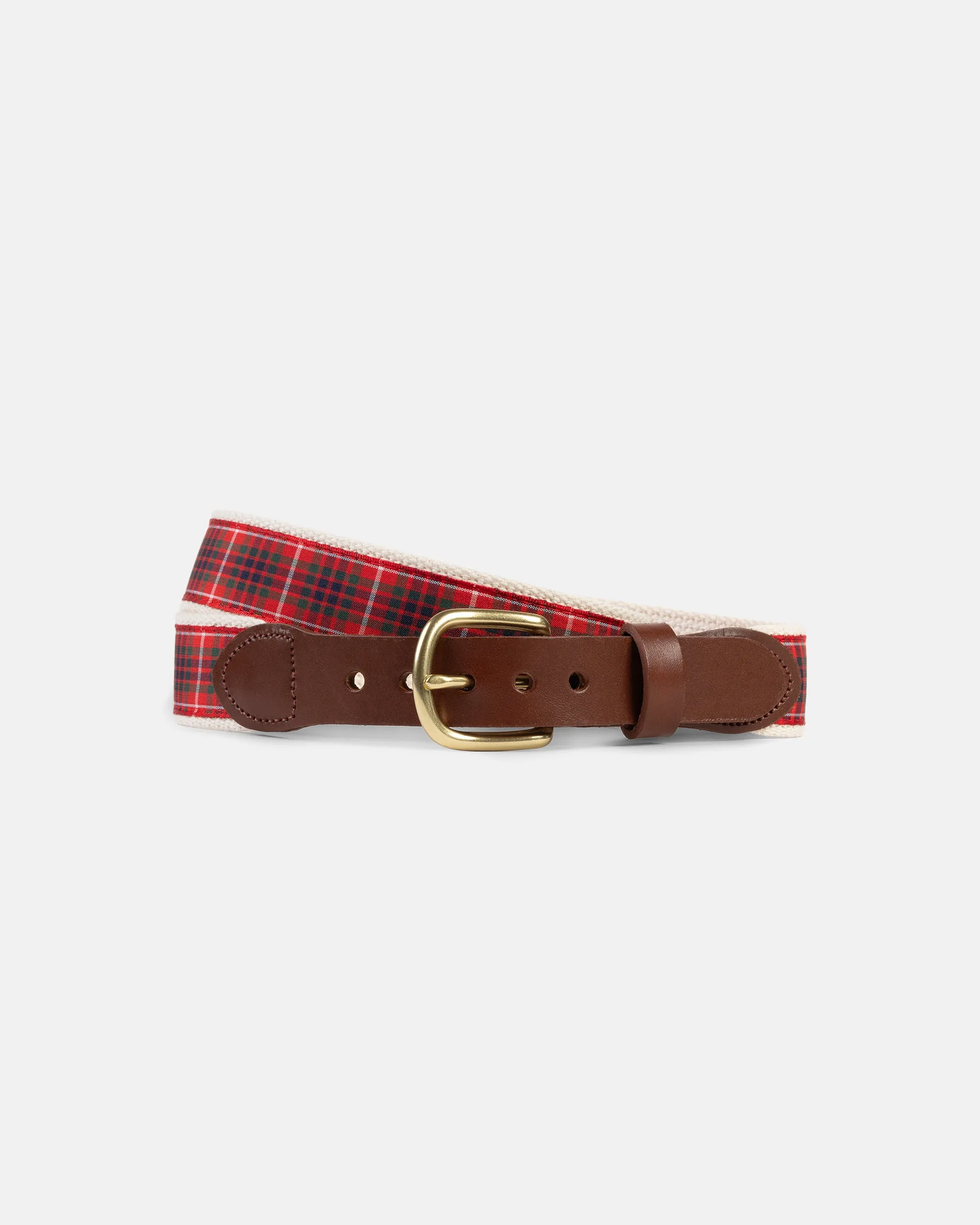 Made-in-USA Red Frasier Tartan Belt sold by J. Press