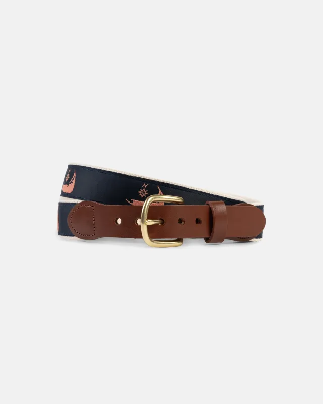 Made-in-USA Nantucket Red Motif Belt sold by J. Press