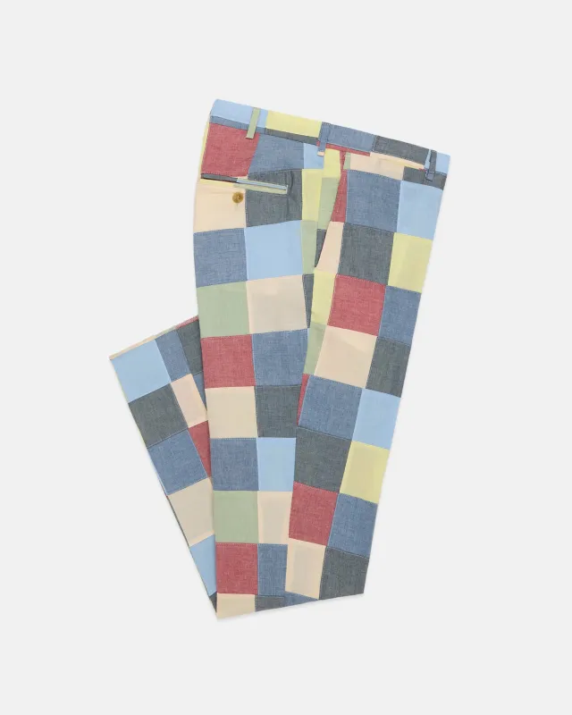 Made-in-USA Patchwork Cotton Chambray Trouser sold by J. Press