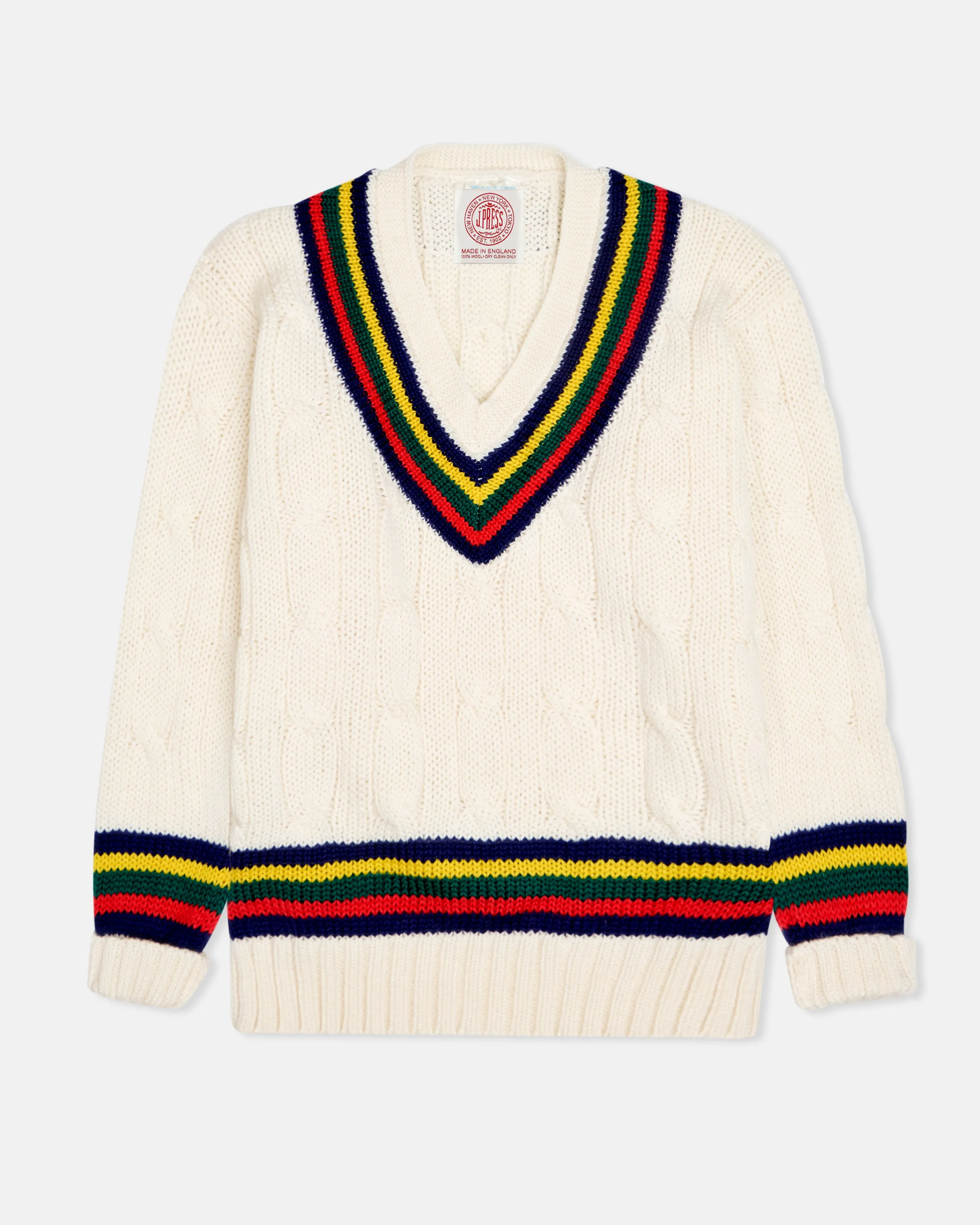 Made-in-England Argyll & Sutherland Cable Knit Wool Cricket Sweater sold by J. Press product image thumbnail 2