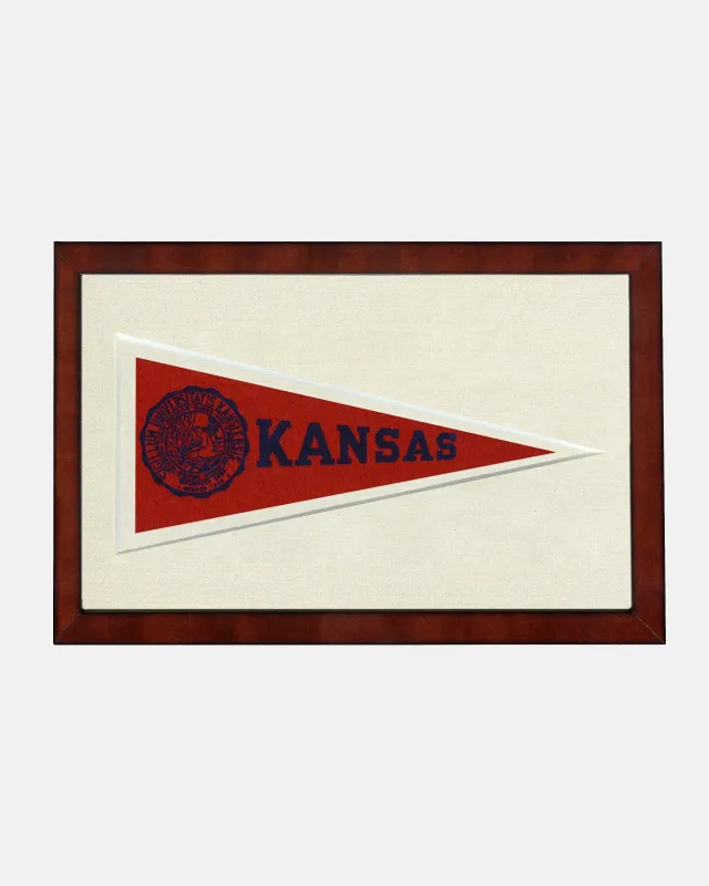 Kansas Framed Vintage Pennant made by J. Press