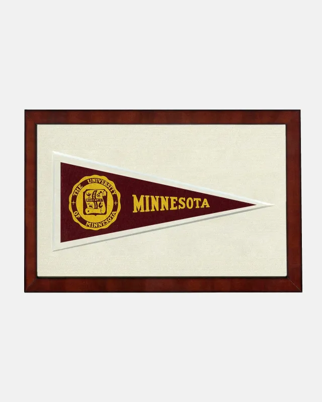 Minnesota Framed Vintage Pennant made by J. Press