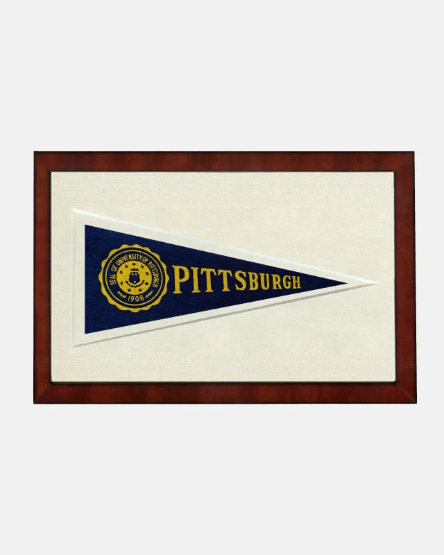 University of Pittsburgh Framed Vintage Pennant made by J. Press