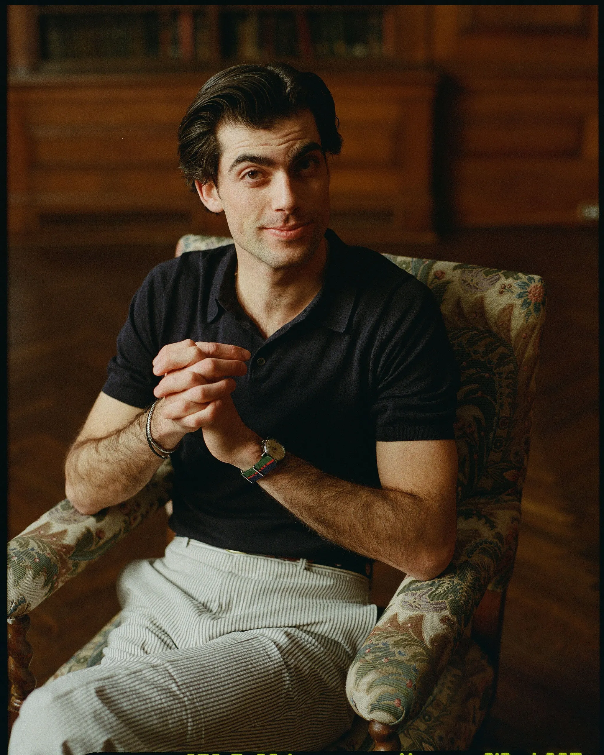 Navy High-Twist Cotton Polo - Trim Fit sold by J. Press product image thumbnail 3