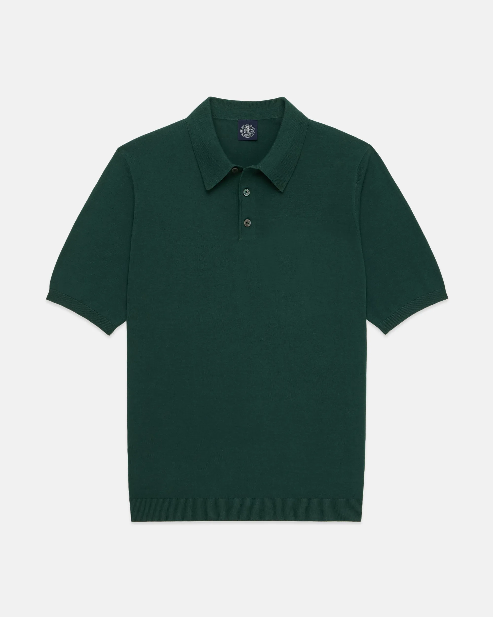 Green High-Twist Cotton Polo - Trim Fit sold by J. Press