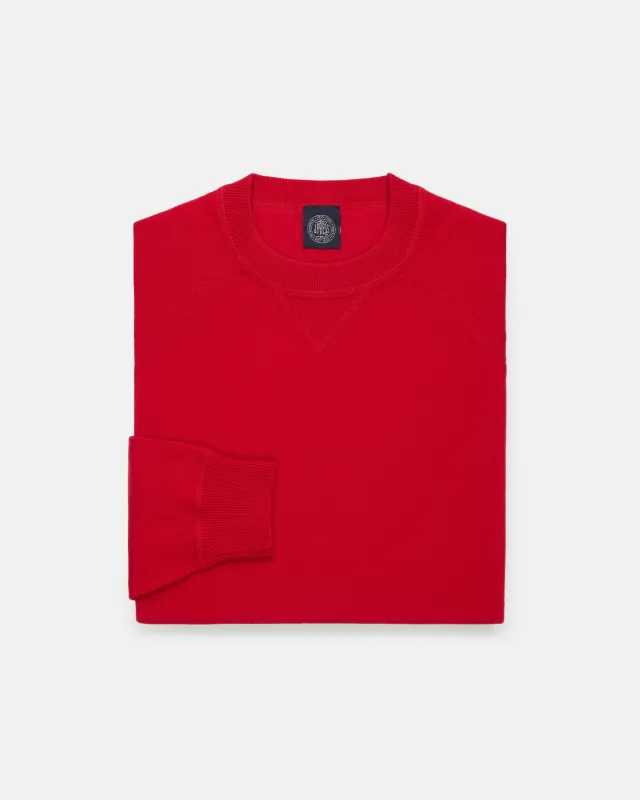 Red Cotton-Wool Crewneck Sweatshirt - Trim Fit sold by J. Press