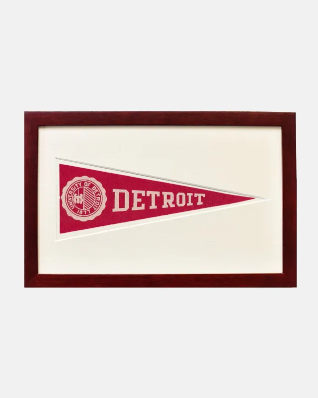 University of Detroit Framed Vintage Pennant sold by J. Press