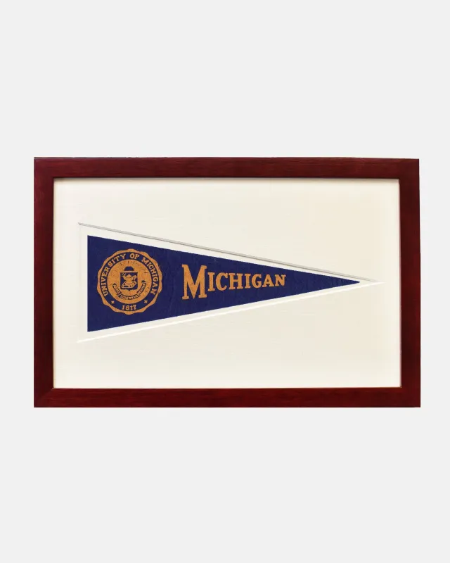 University of Michigan Framed Vintage Pennant sold by J. Press
