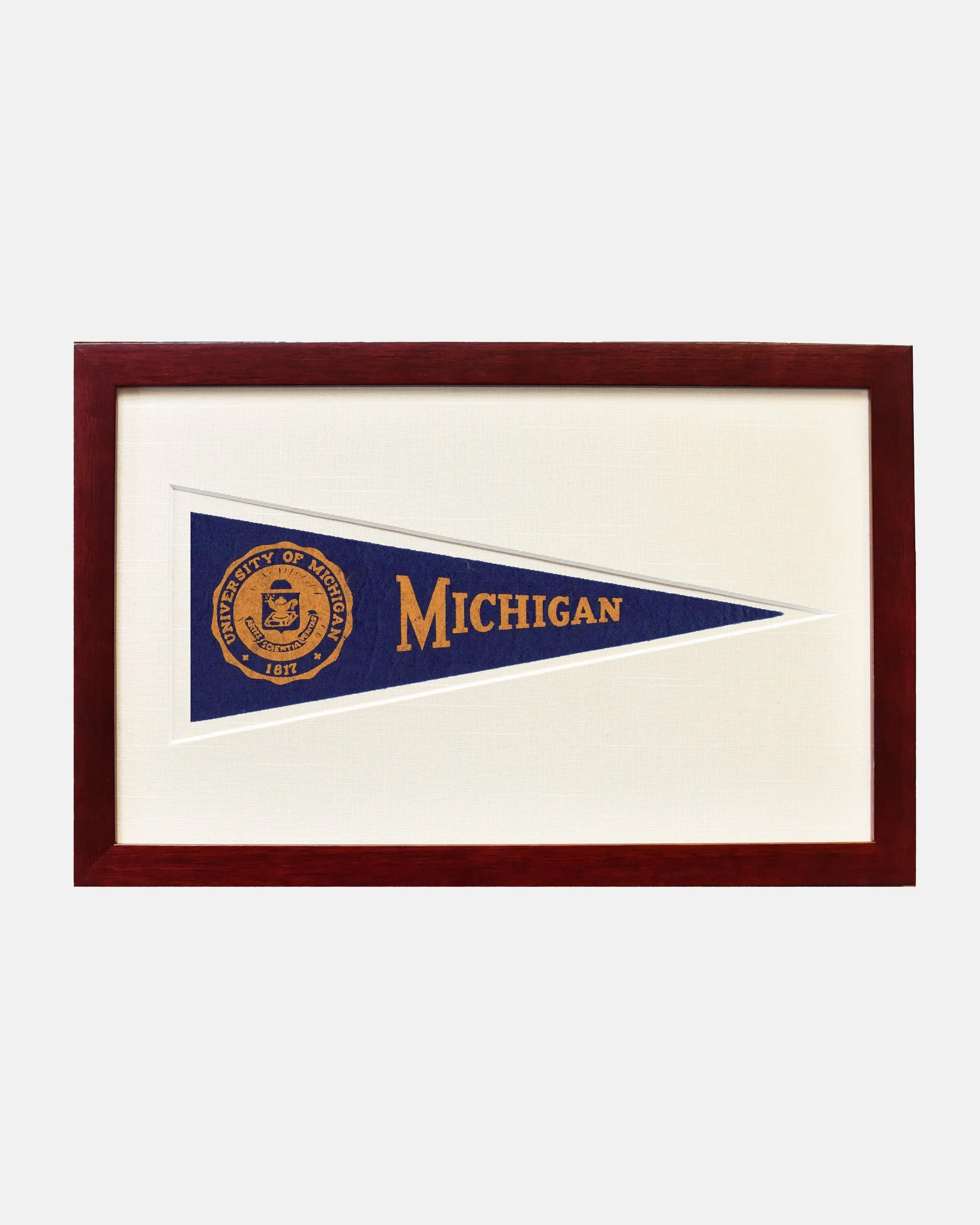 University of Michigan Framed Vintage Pennant sold by J. Press