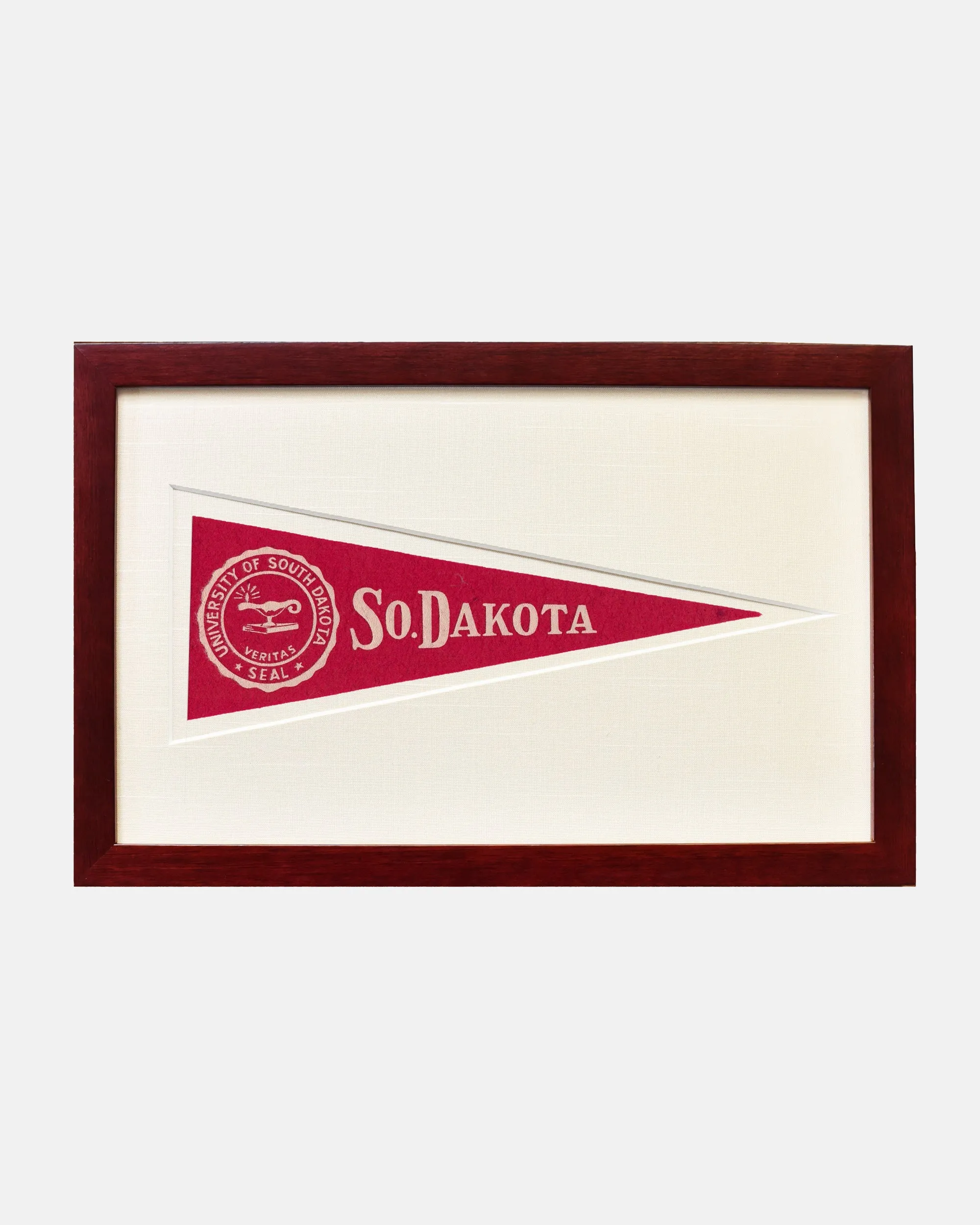 University of South Dakota Framed Vintage Pennant sold by J. Press