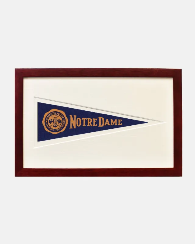 Notre Dame Framed Vintage Pennant made by J. Press