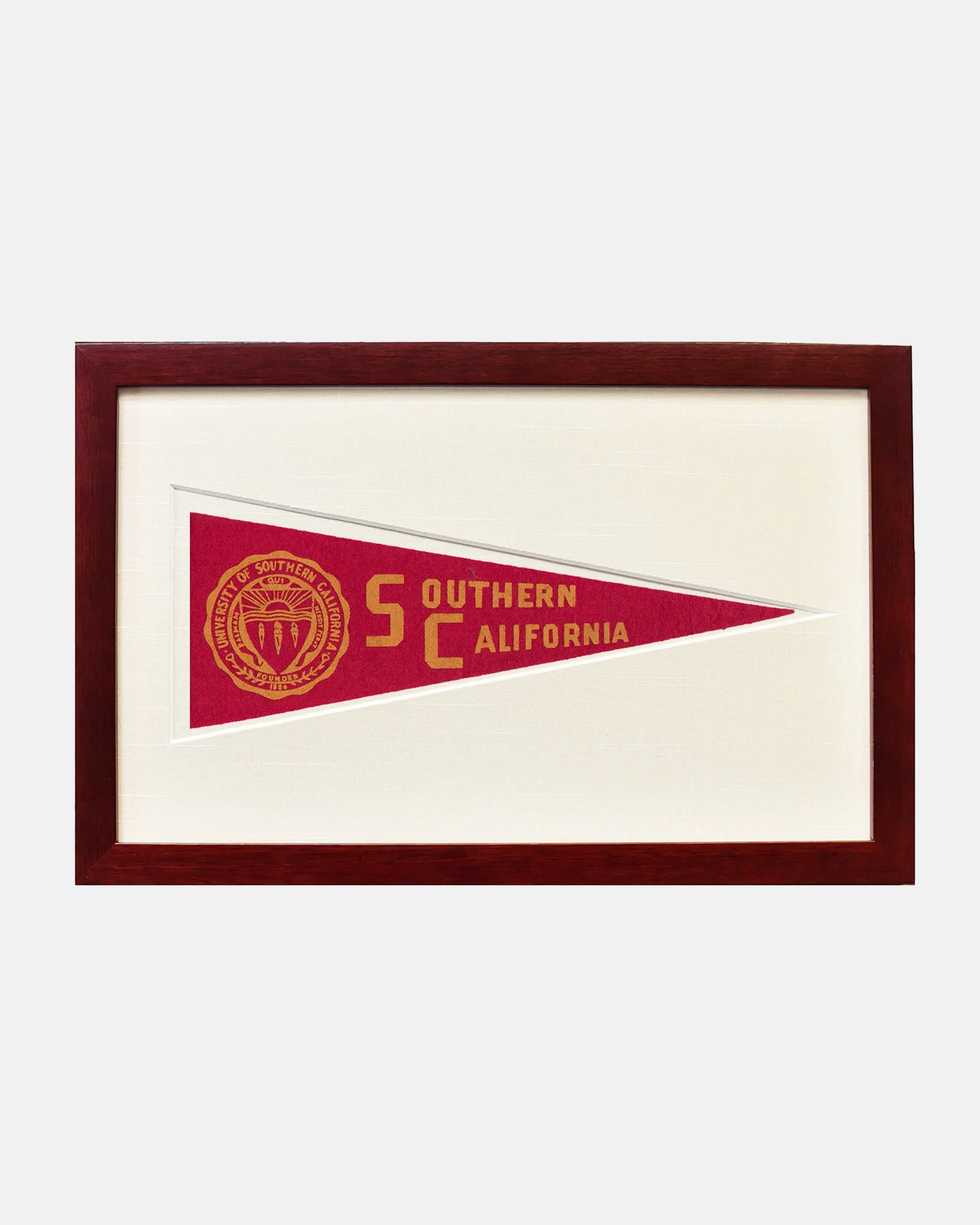 University of Southern California Framed Vintage Pennant sold by J. Press