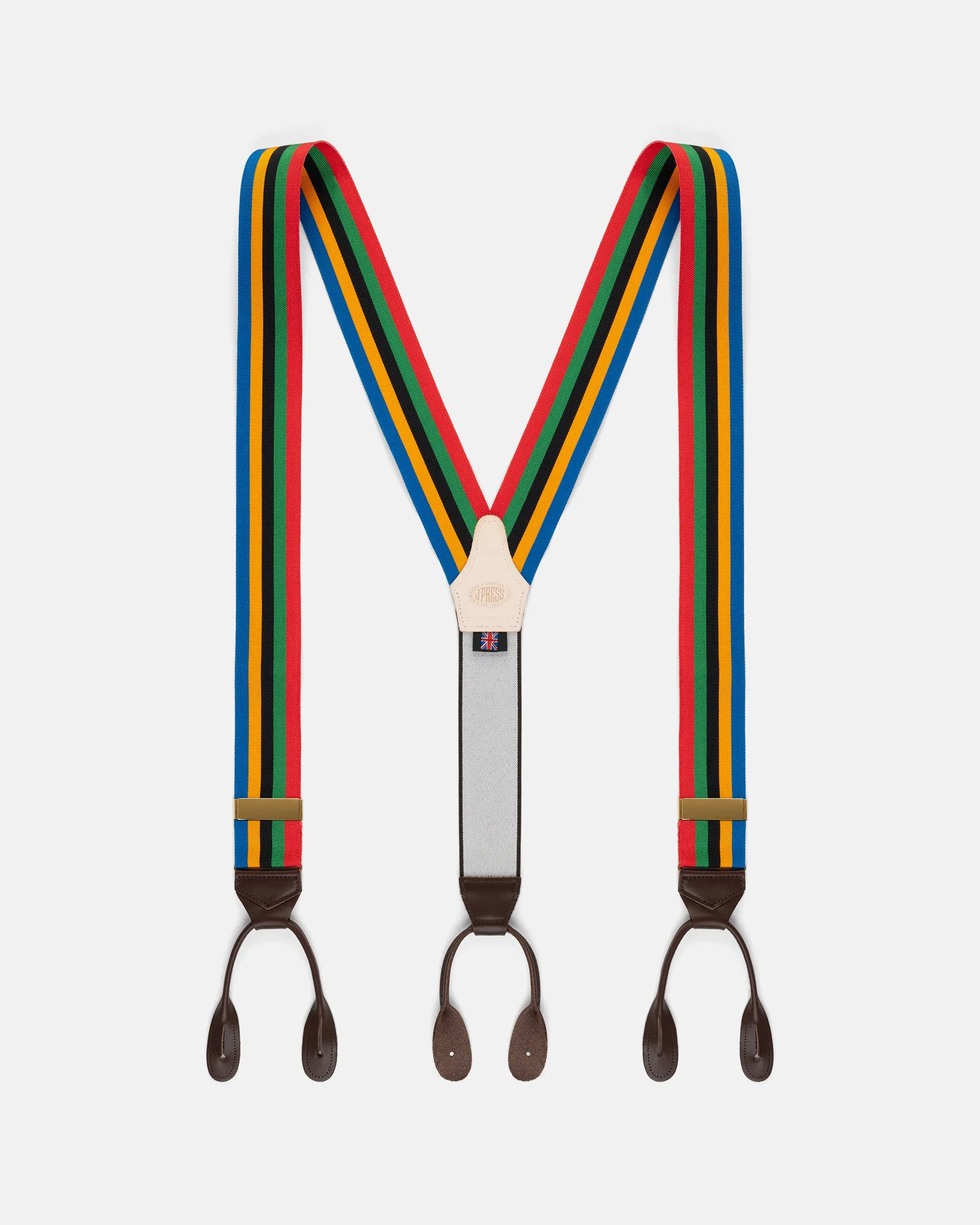 Made-in-England Multi-Colored Striped Barathea Braces sold by J. Press
