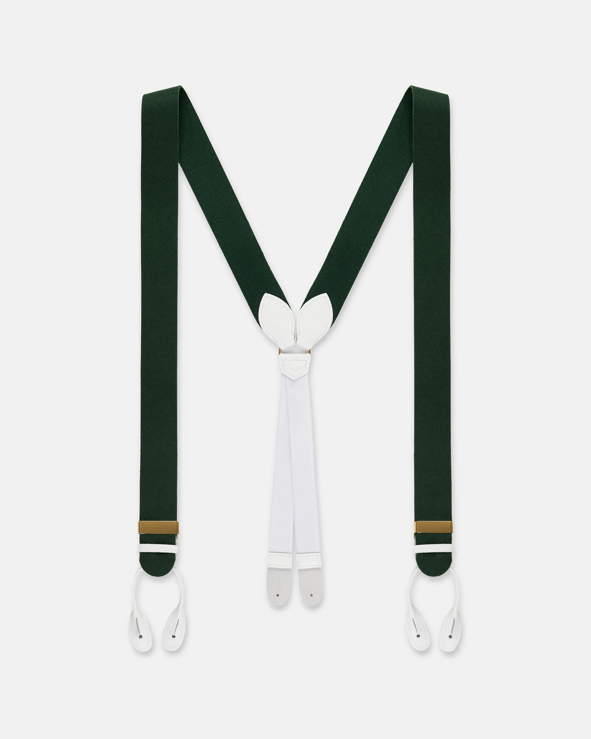 Made-in-England Green Wool Boxcloth Braces sold by J. Press