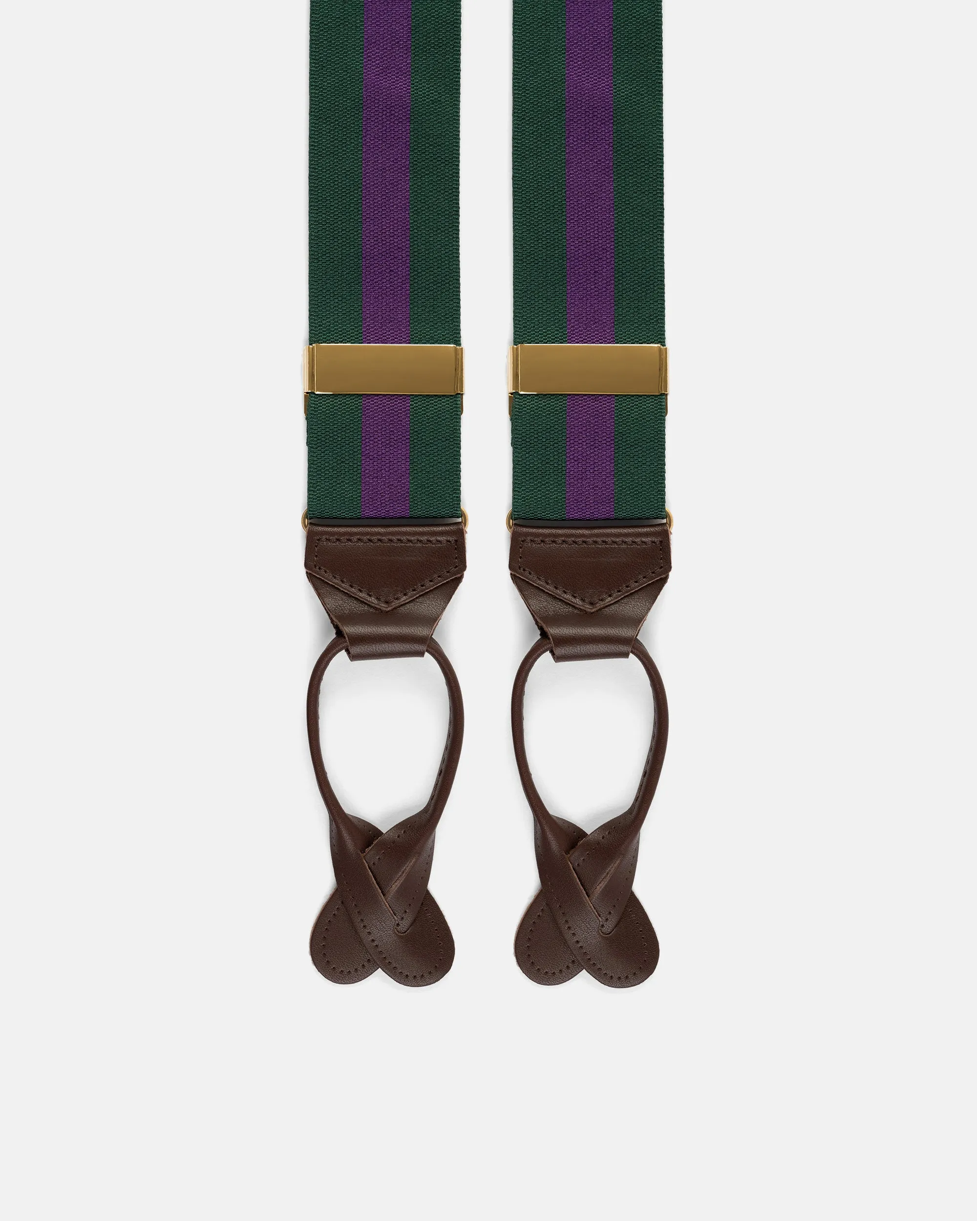 Made-in-England Hunter & Purple Striped Barathea Braces sold by J. Press product image thumbnail 3