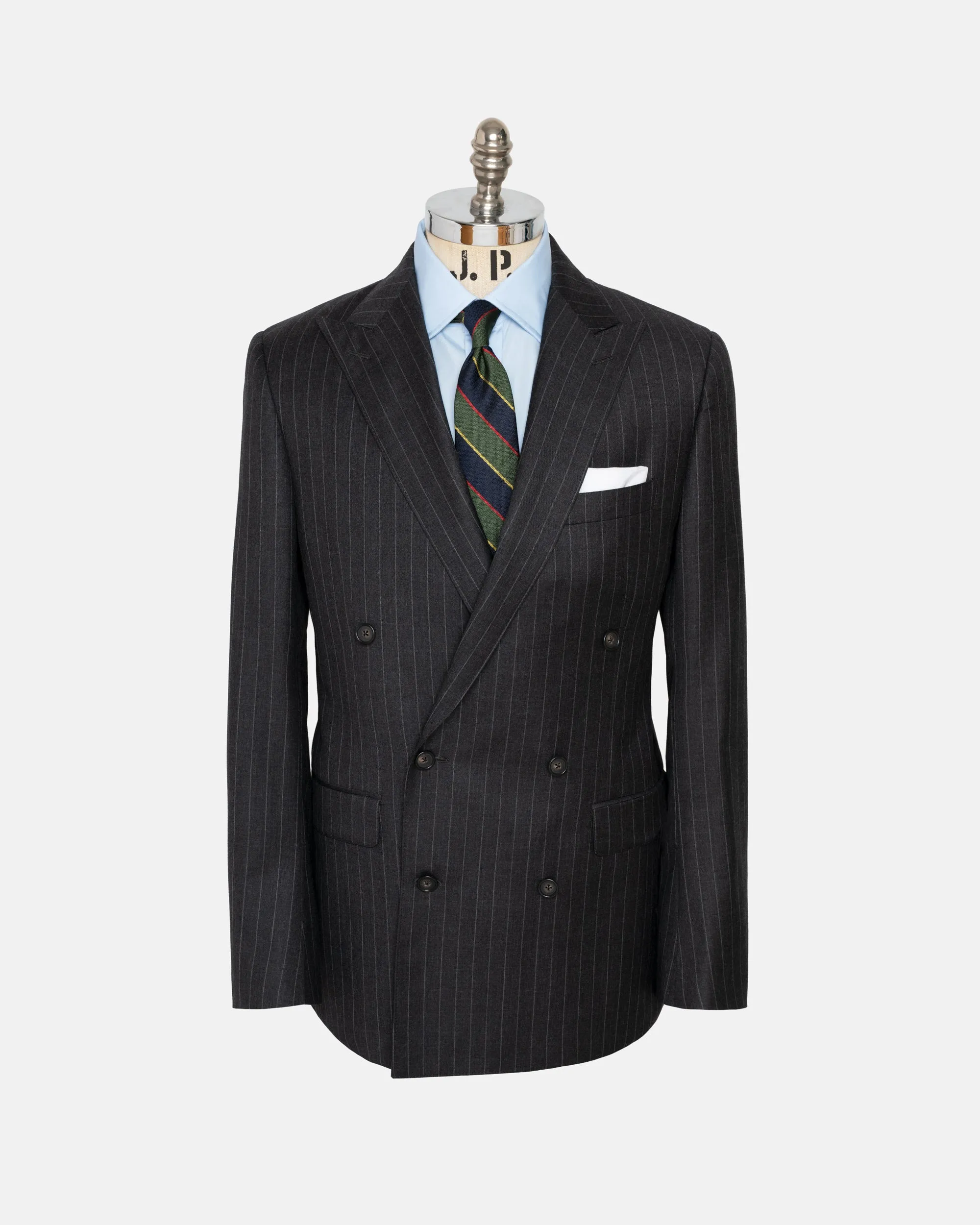 Made-in-USA Grey Chalkstripe Double-Breasted Suit sold by J. Press