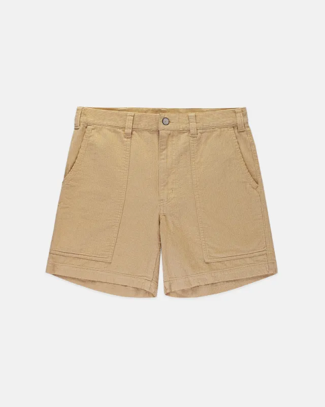 Light Khaki Wide-Wale Cotton Corduroy Shorts - Trim Fit made by J. Press