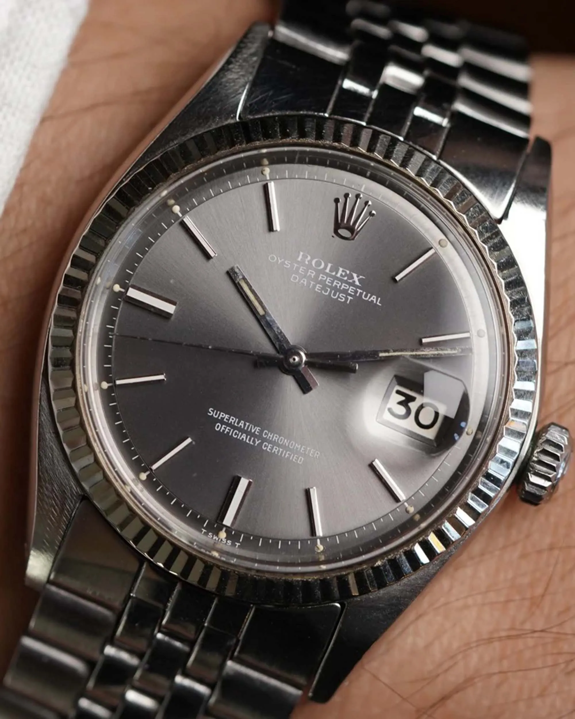Rolex Grey Dial Datejust Reference 1601 Unpolished sold by J. Press product image thumbnail 2