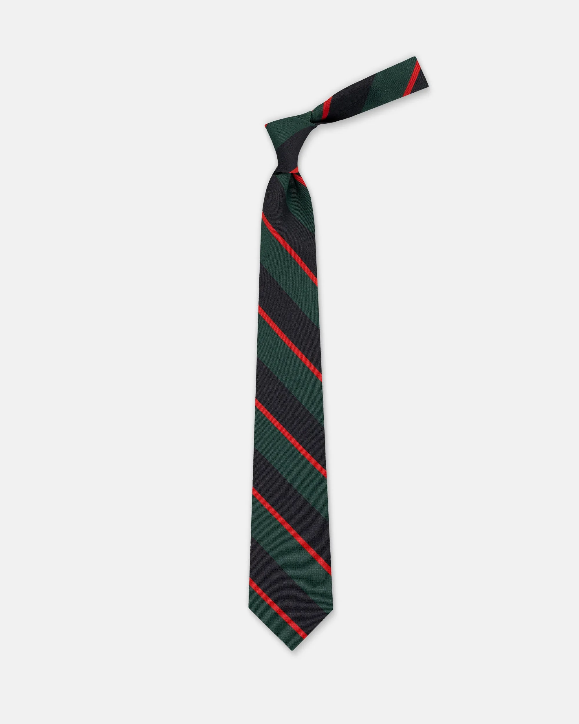 Green Block Stripe Irish Poplin Tie sold by J. Press