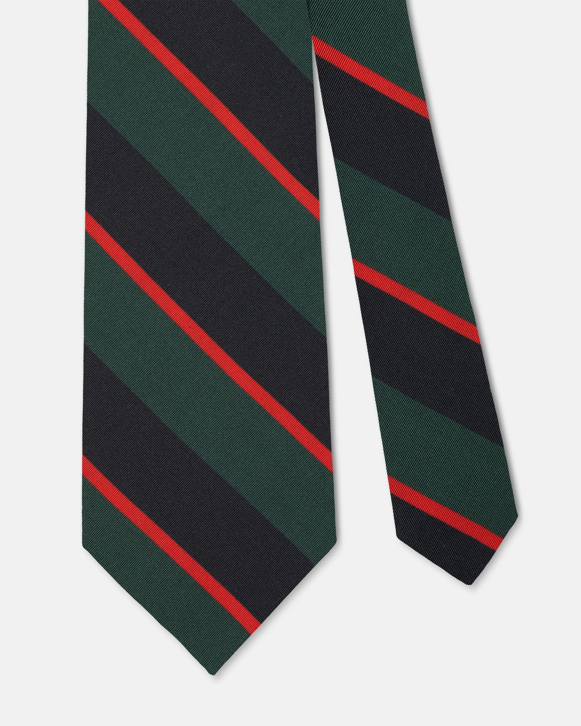 Green Block Stripe Irish Poplin Tie sold by J. Press product image thumbnail 2