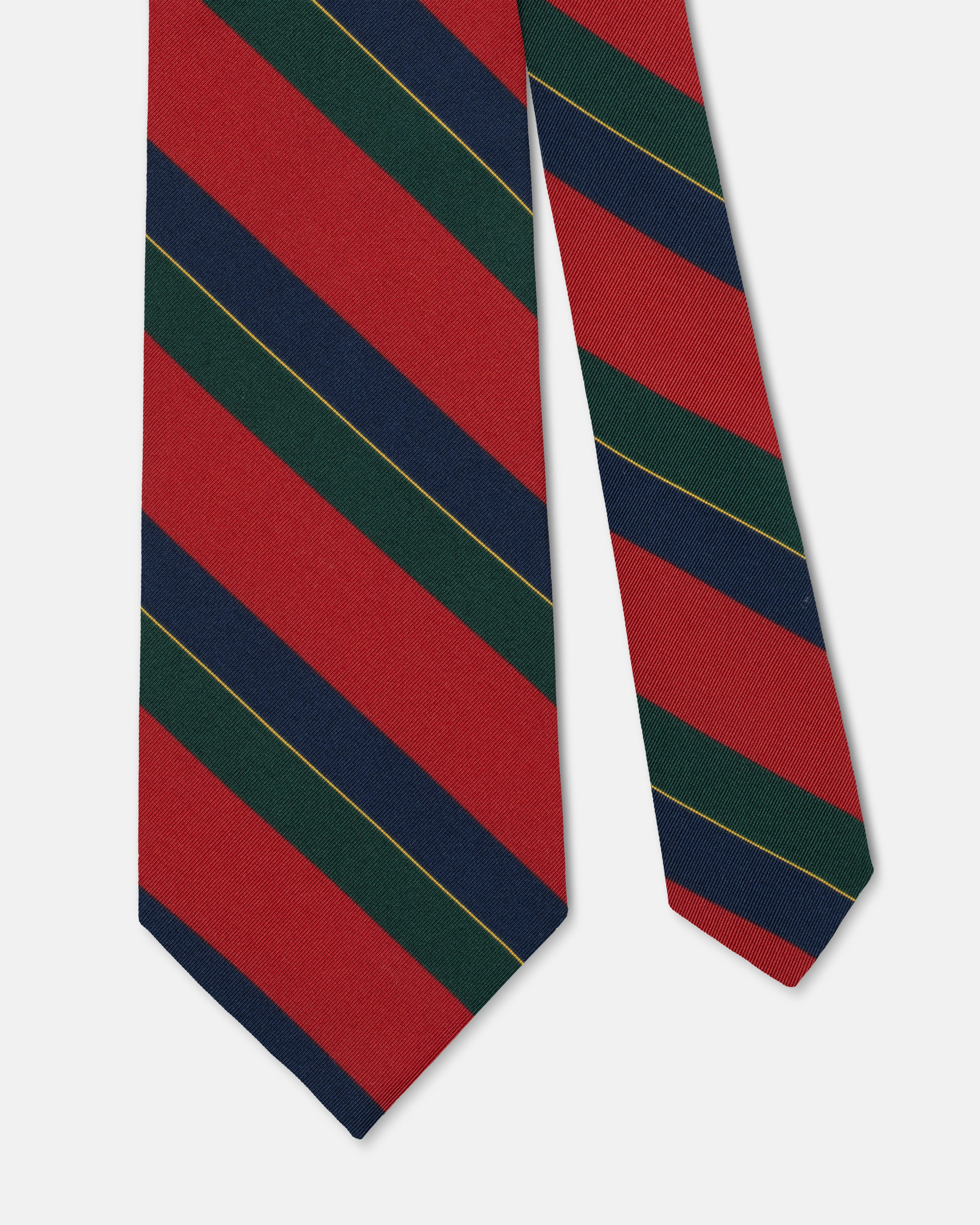 Red & Green Stripe Irish Poplin Tie sold by J. Press product image thumbnail 2