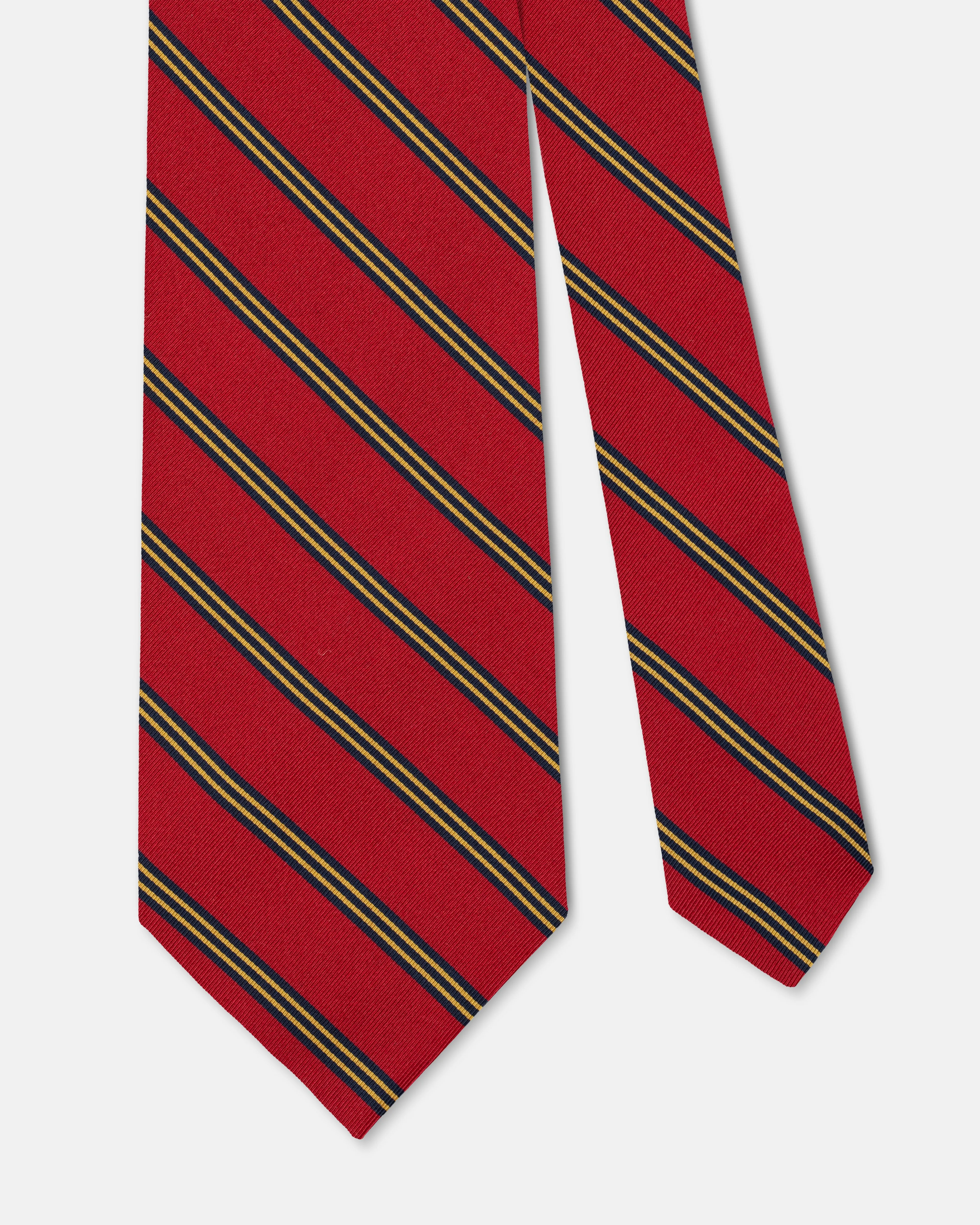 Red & Navy Triple Stripe Irish Poplin Tie sold by J. Press product image thumbnail 2