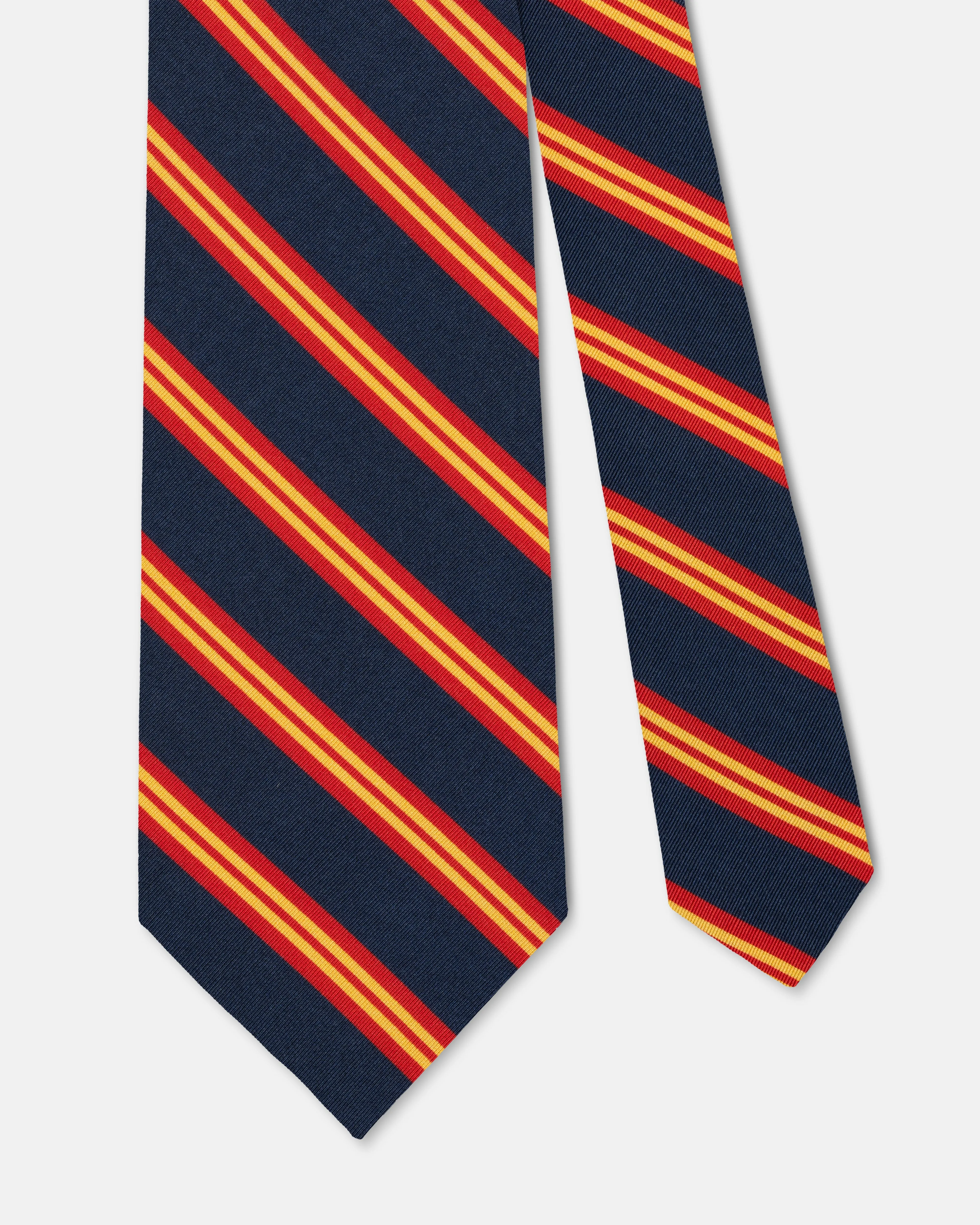 Navy & Red Triple Stripe Irish Poplin Tie sold by J. Press product image thumbnail 2