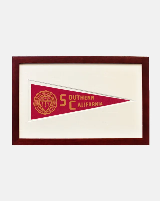 University of Southern California Framed Vintage Pennant made by J. Press