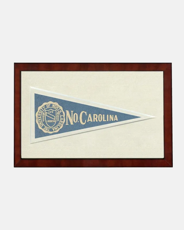University of North Carolina Framed Vintage Pennant sold by J. Press
