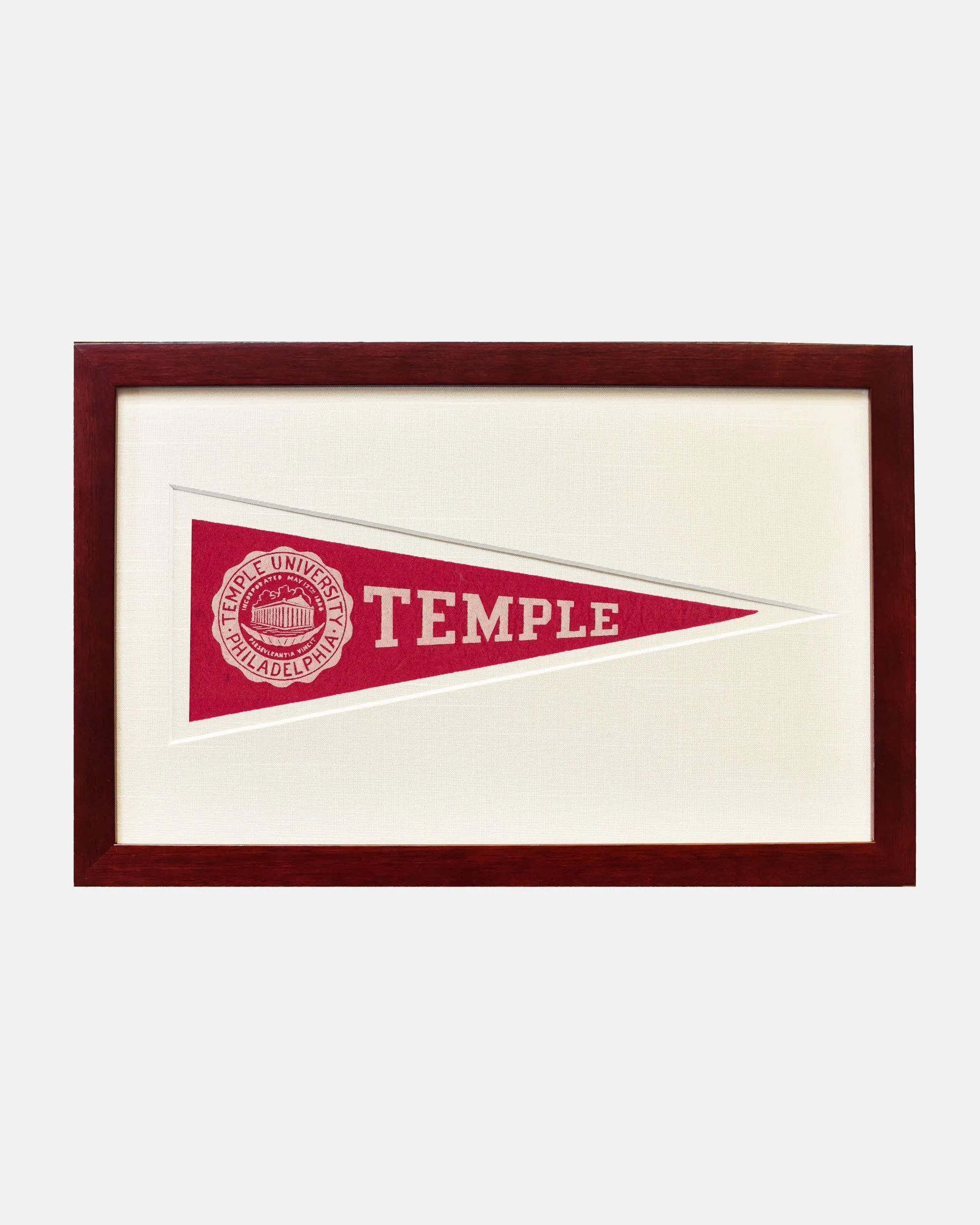 Temple University Framed Vintage Pennant sold by J. Press